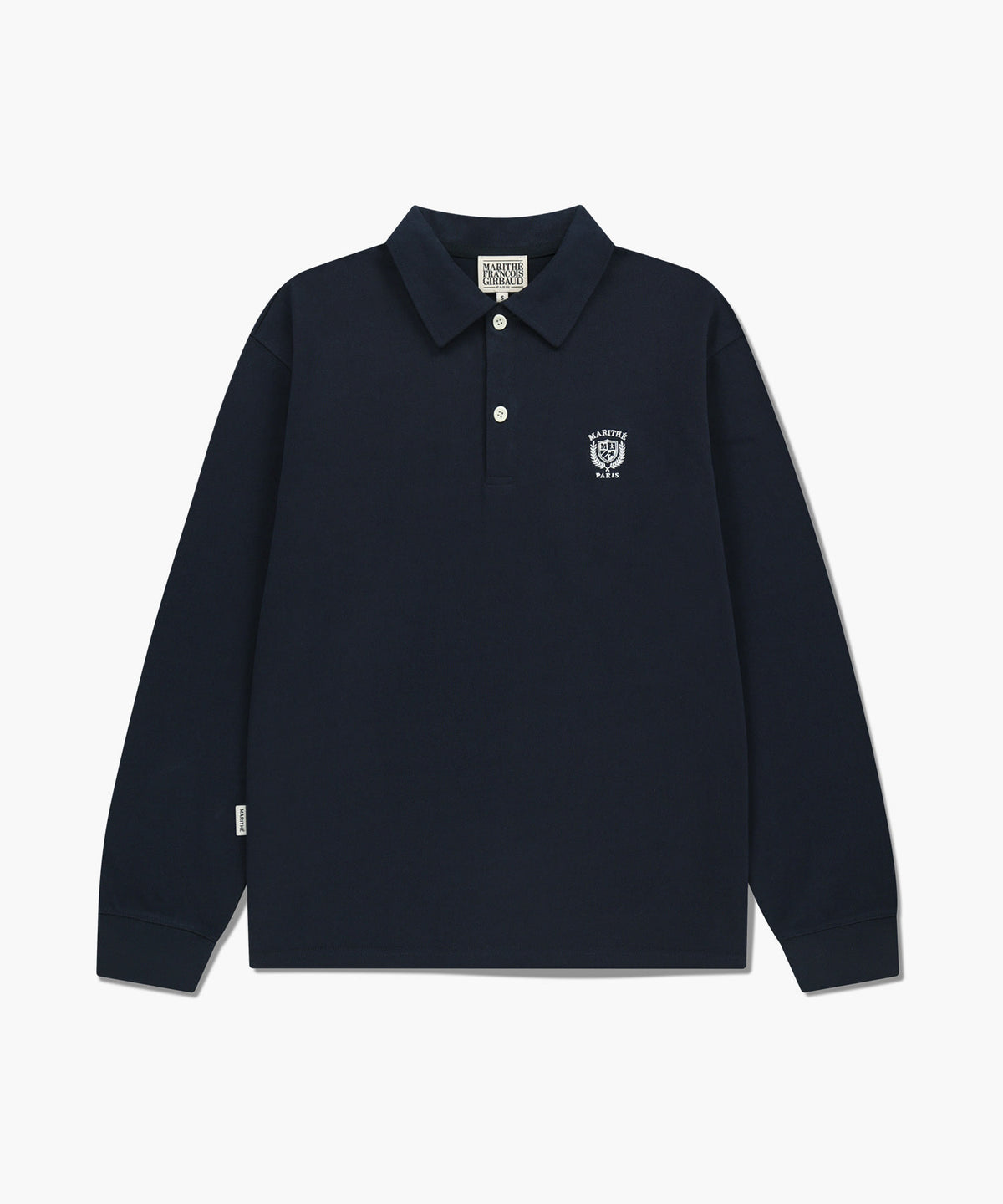Marithe & Francois Girbaud - Crest Logo Jersey Polo Long Sleeve (Navy) product image 6 | TRAB K-Fashion Australia
