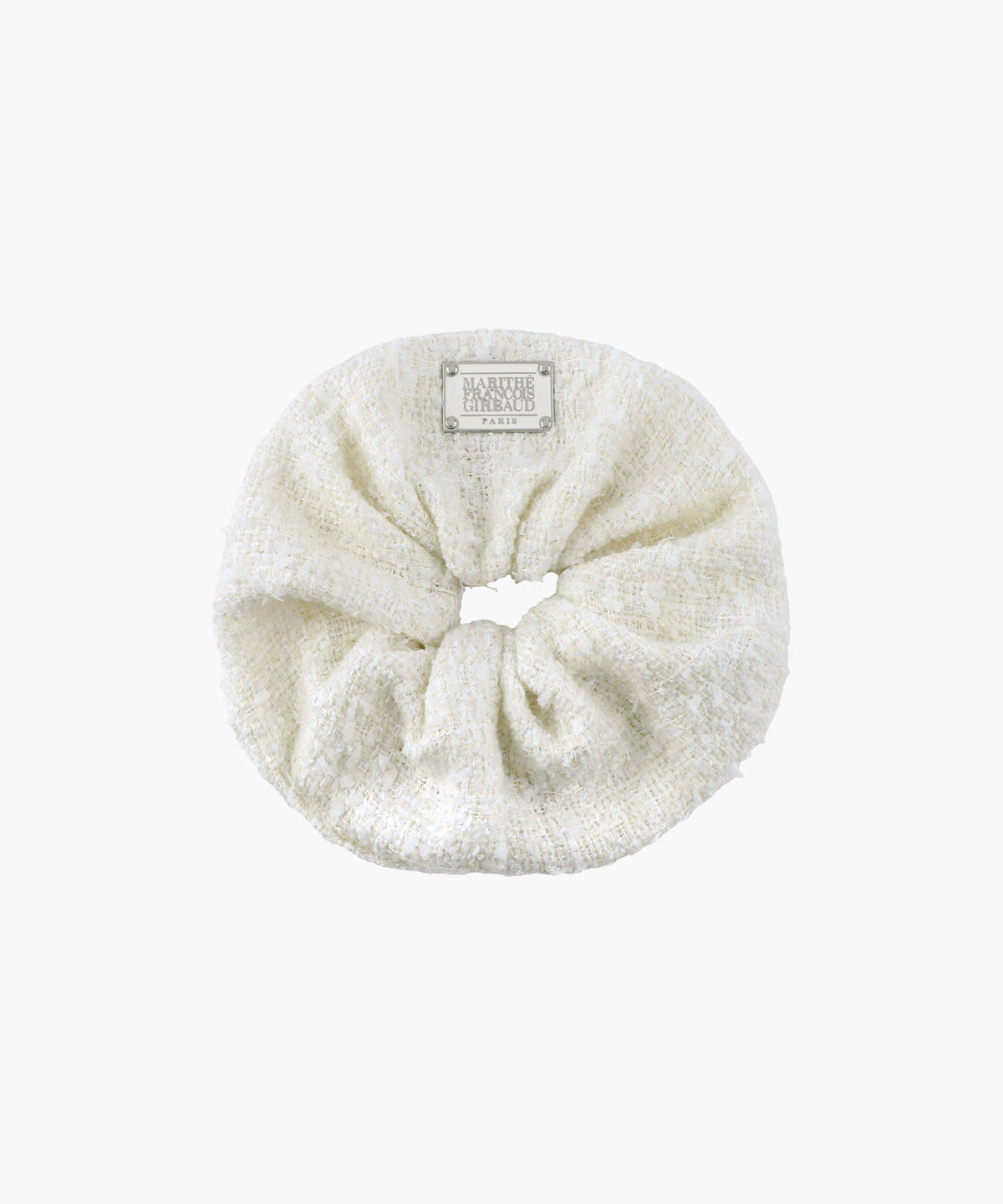 Marithe & Francois Girbaud - Classic Logo Tweed Big Scrunchie (Ivory) product image 6 | TRAB K-Fashion Australia
