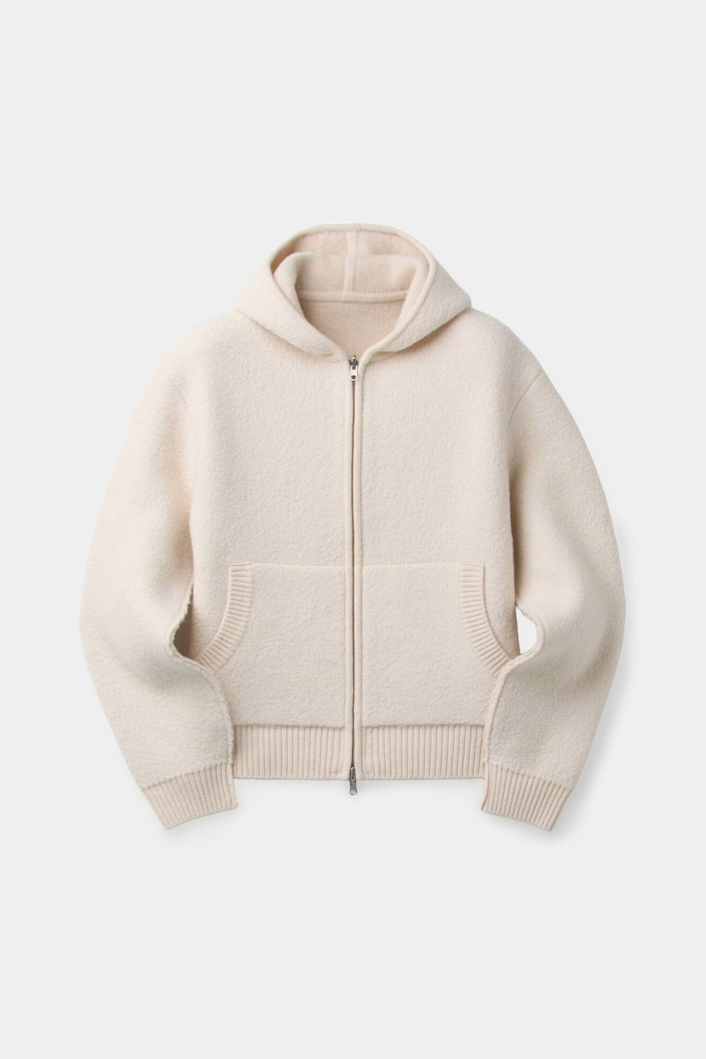Coor - Reversible Boucle Knit Hooded Zip-Up (Ivory) product image 1 | TRAB K-Fashion Australia