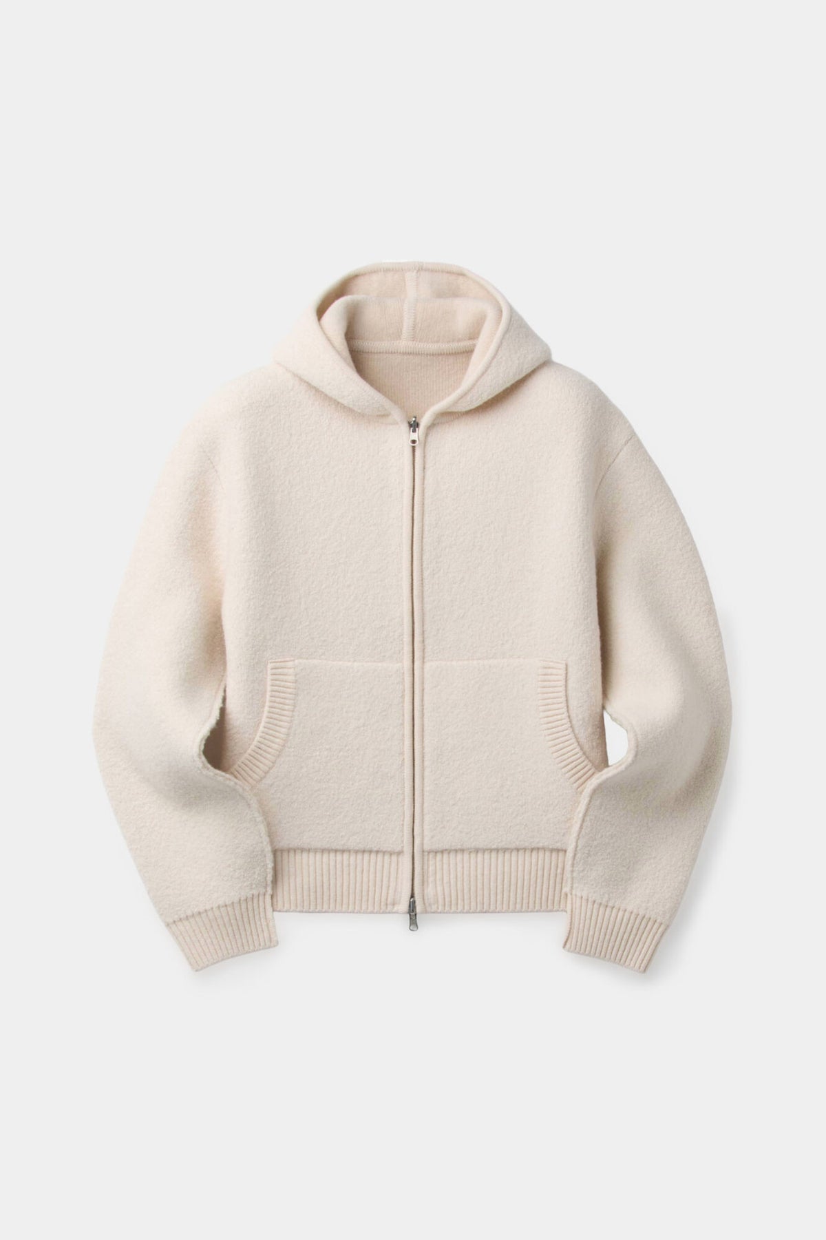 Coor - Reversible Boucle Knit Hooded Zip-Up (Ivory) product image 1 | TRAB K-Fashion Australia