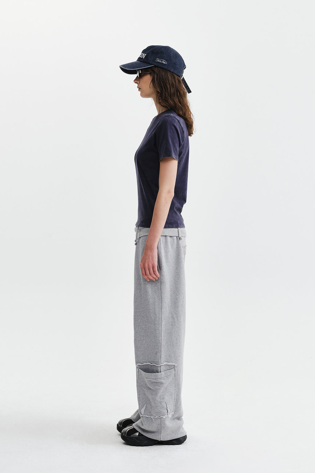 Matin Kim - Round Logo Graffiti Slim Top (Navy) product image 7 | TRAB K-Fashion Australia