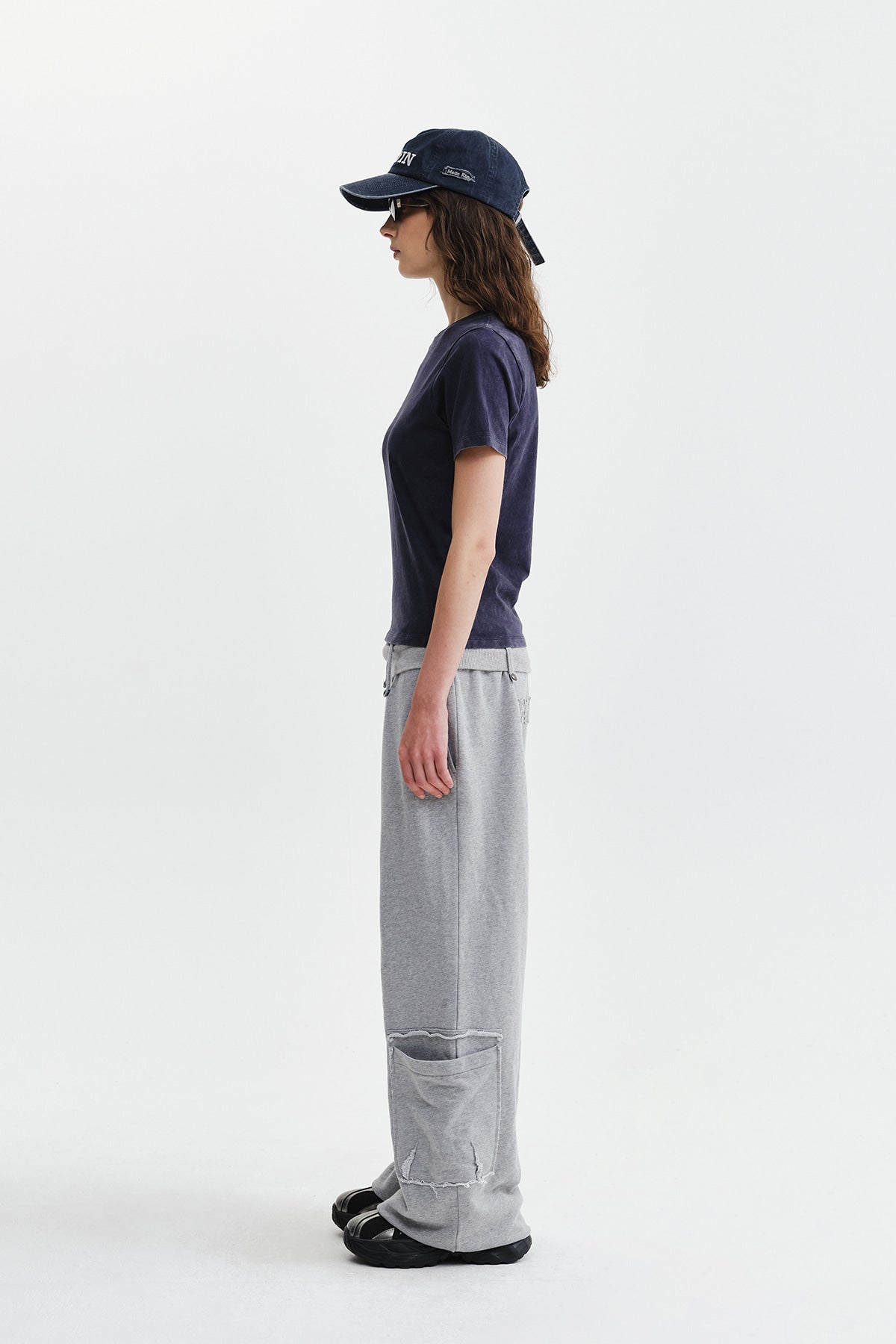 Matin Kim - Round Logo Graffiti Slim Top (Navy) product image 7 | TRAB K-Fashion Australia