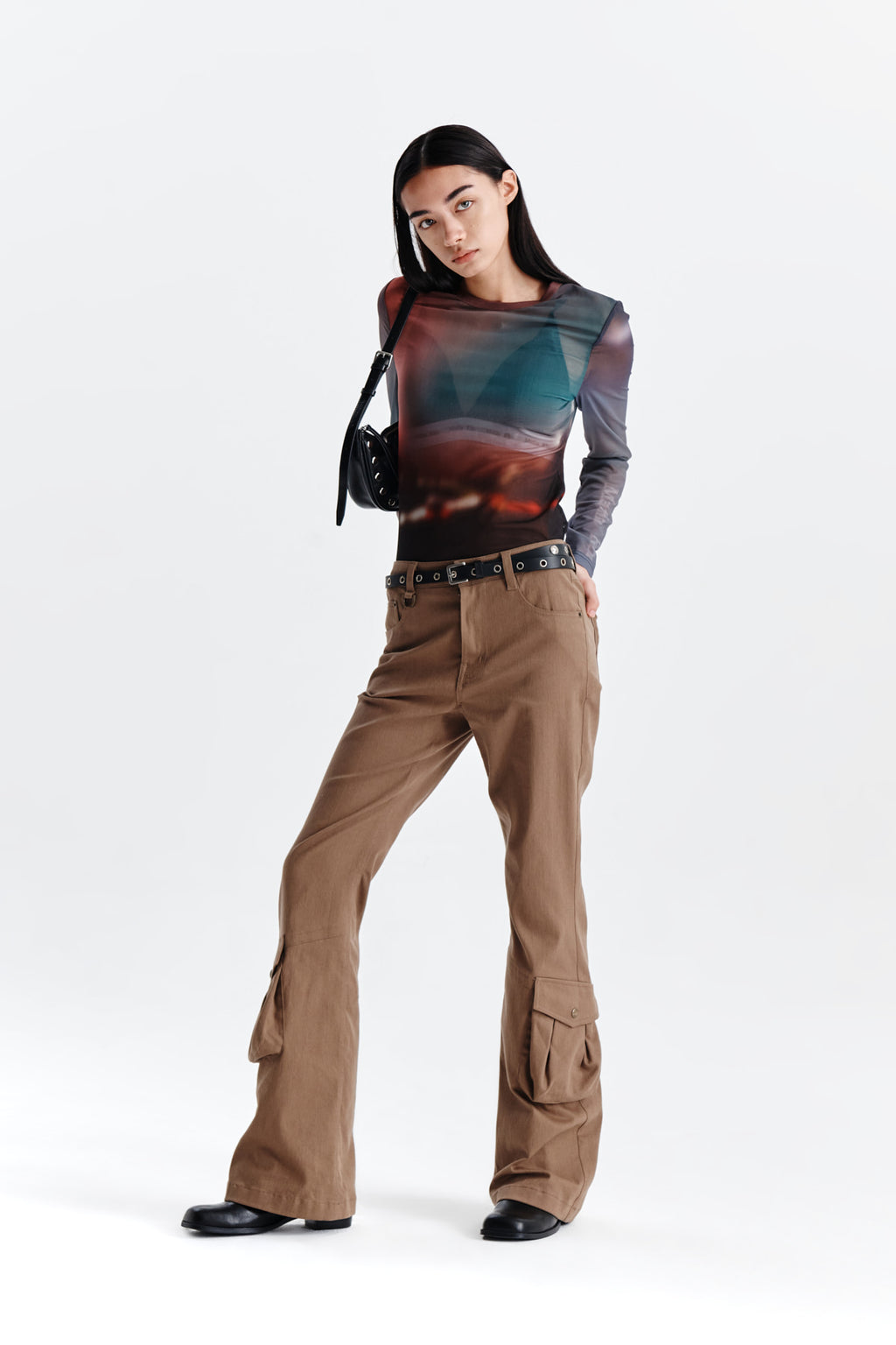 Matin Kim - [Pre-Order – Ships August 25] Flash Printed Mesh Top (Khaki) product image 9 | TRAB K-Fashion Australia