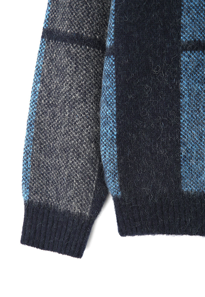 Art if acts - Mohair Ombre Check Cardigan (Dark Navy) product image 9 | TRAB K-Fashion Australia
