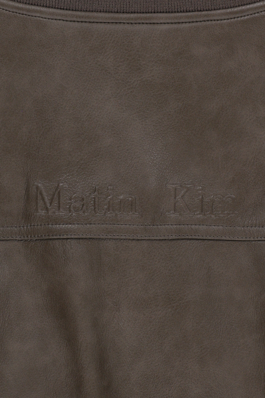 Matin Kim - Faux Leather Rib Collar Blouson (Brown) product image 5 | TRAB K-Fashion Australia