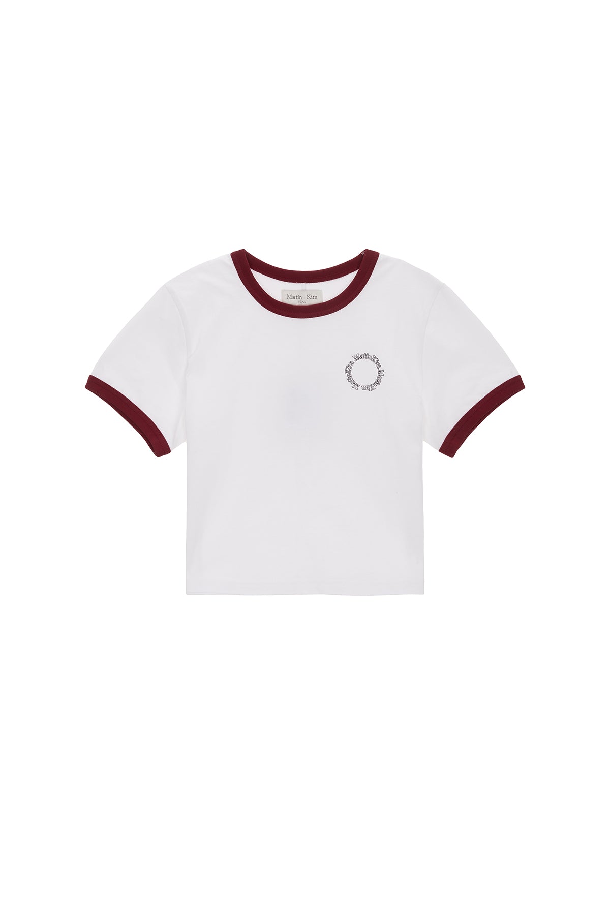 Matin Kim - Circle Logo Ringer Crop Top (Red) product image 1 | TRAB K-Fashion Australia