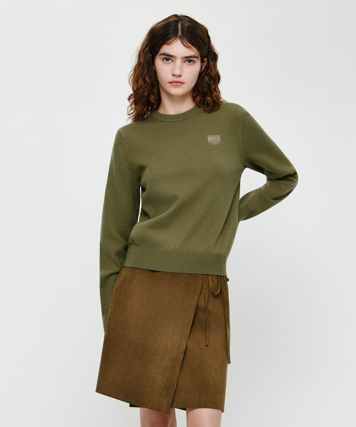 Marithe & Francois Girbaud - Small Classic Logo Knit Pullover (Olive) product image 1 | TRAB K-Fashion Australia
