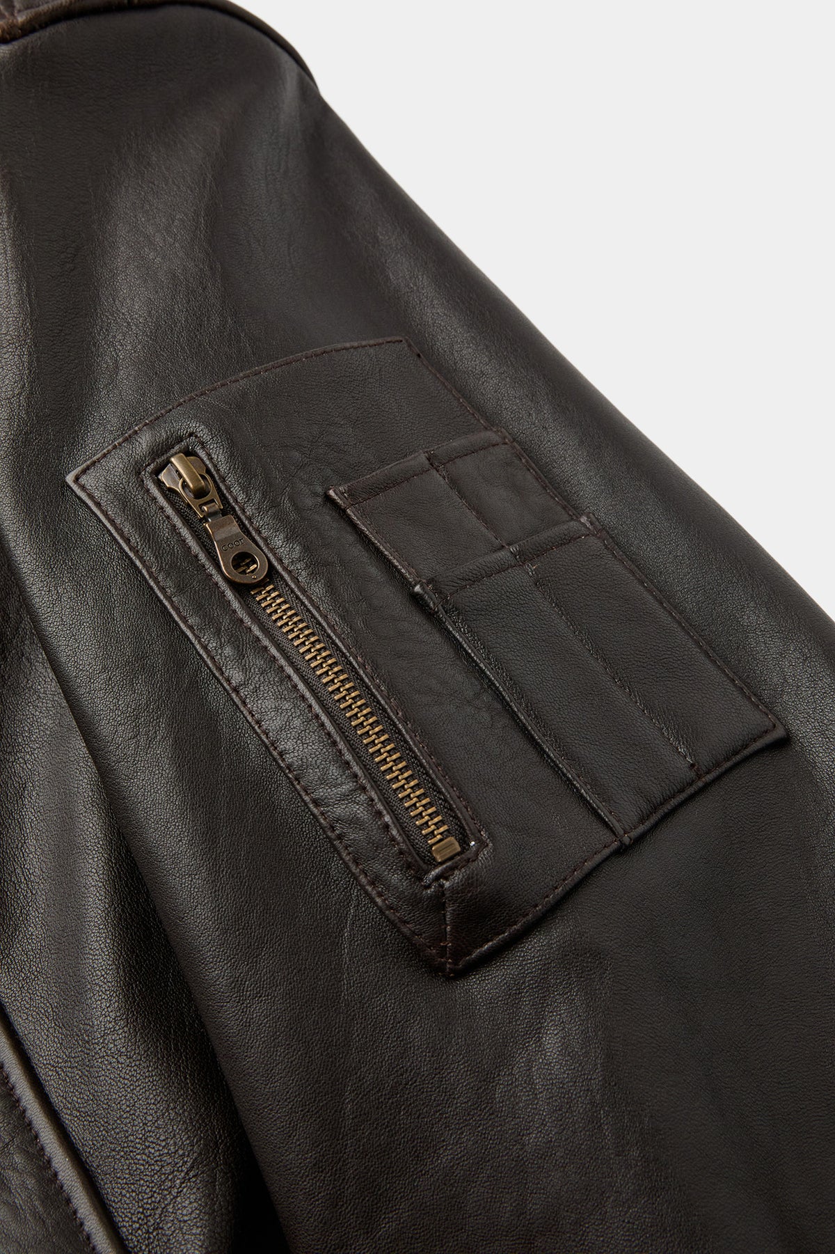 Coor - Vintage Shelter Neck Collar Leather Jumper (Black Brown) product image 6 | TRAB K-Fashion Australia