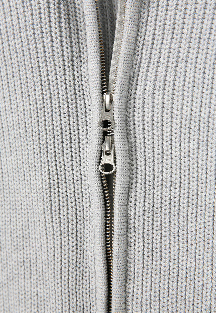 Tonywack - Italian Cotton Hard Twist Zip-Up Knit (Light Grey) product image 10 | TRAB K-Fashion Australia