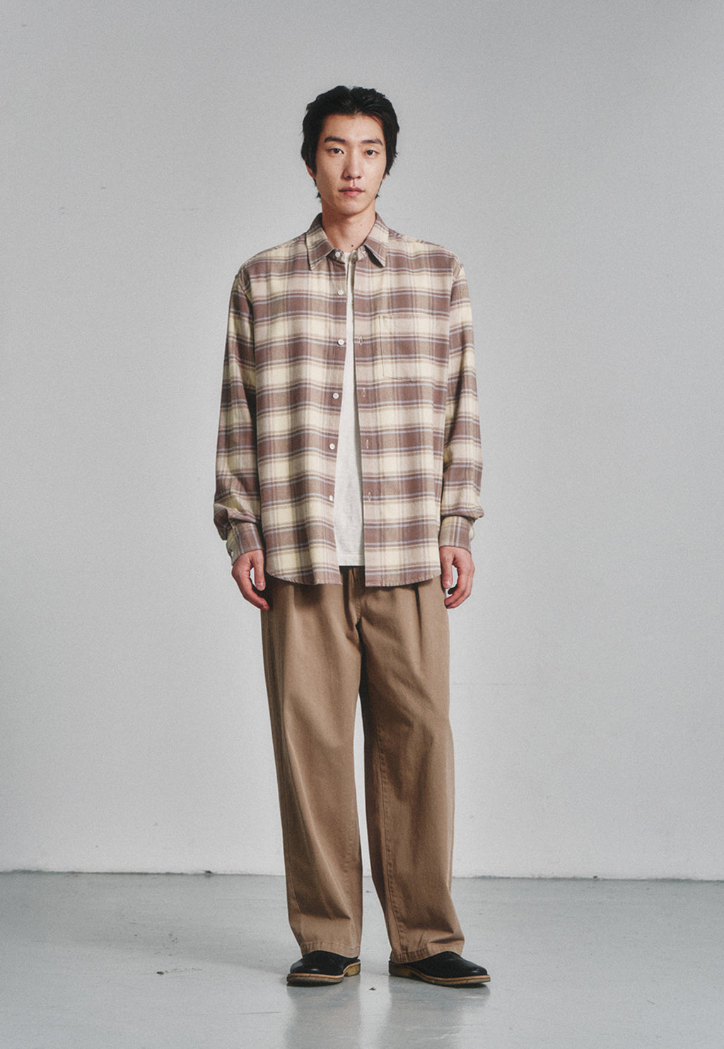 Art if acts - French Flannel Check Shirt (Vanilla Sky) product image 2 | TRAB K-Fashion Australia
