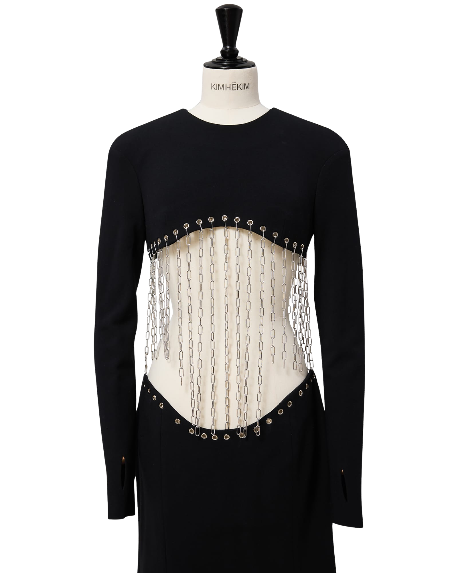 Kimhe Kim - Chain Embellished Waistless Maxi Dress (Black) product image 7 | TRAB K-Fashion Australia