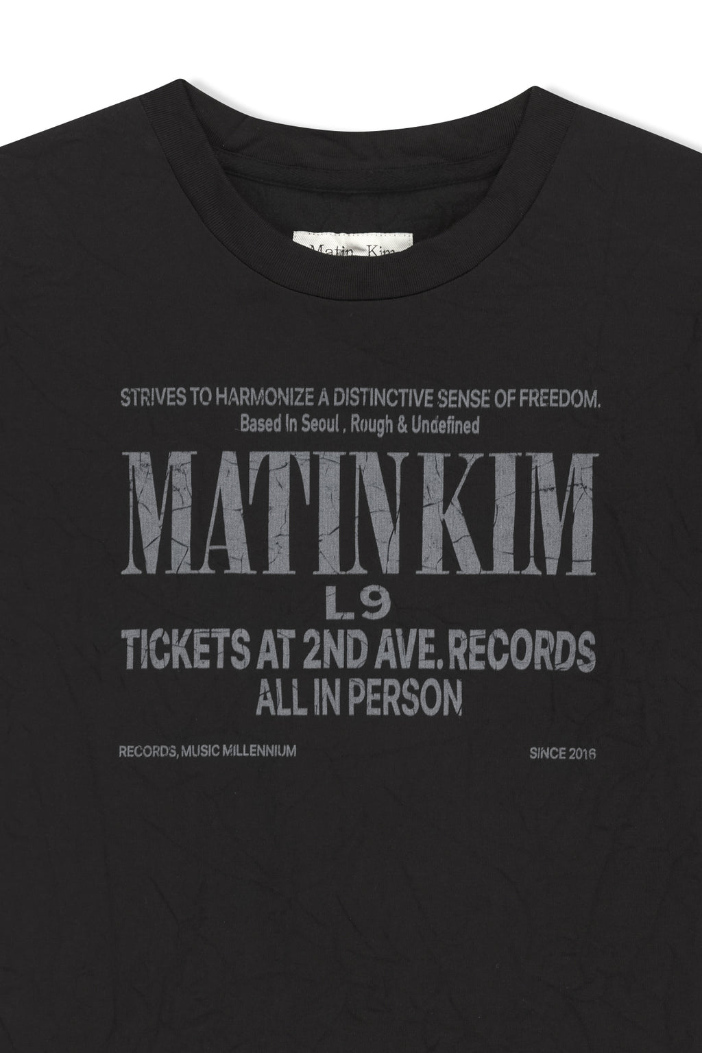 Matin Kim - Lettering Graffiti Crease Top (Black) product image 3 | TRAB K-Fashion Australia