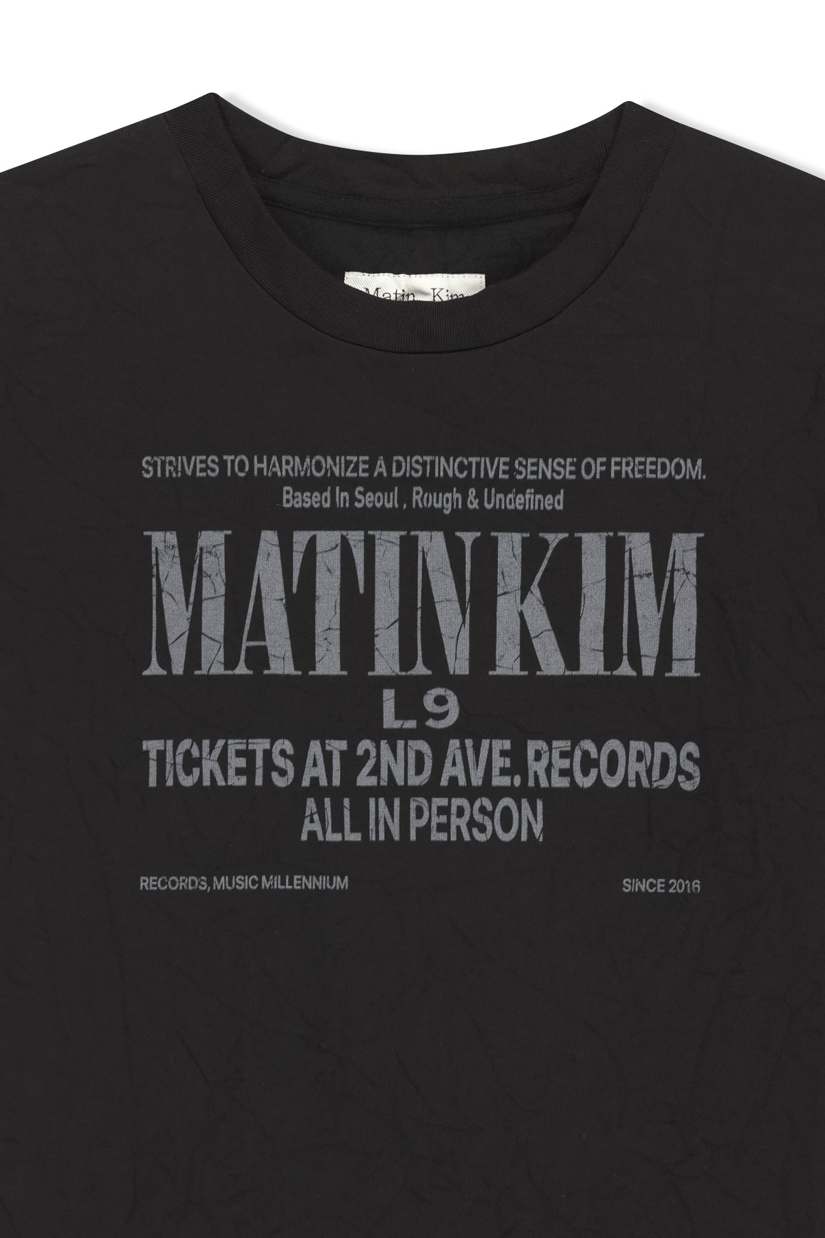 Matin Kim - Lettering Graffiti Crease Top (Black) product image 3 | TRAB K-Fashion Australia