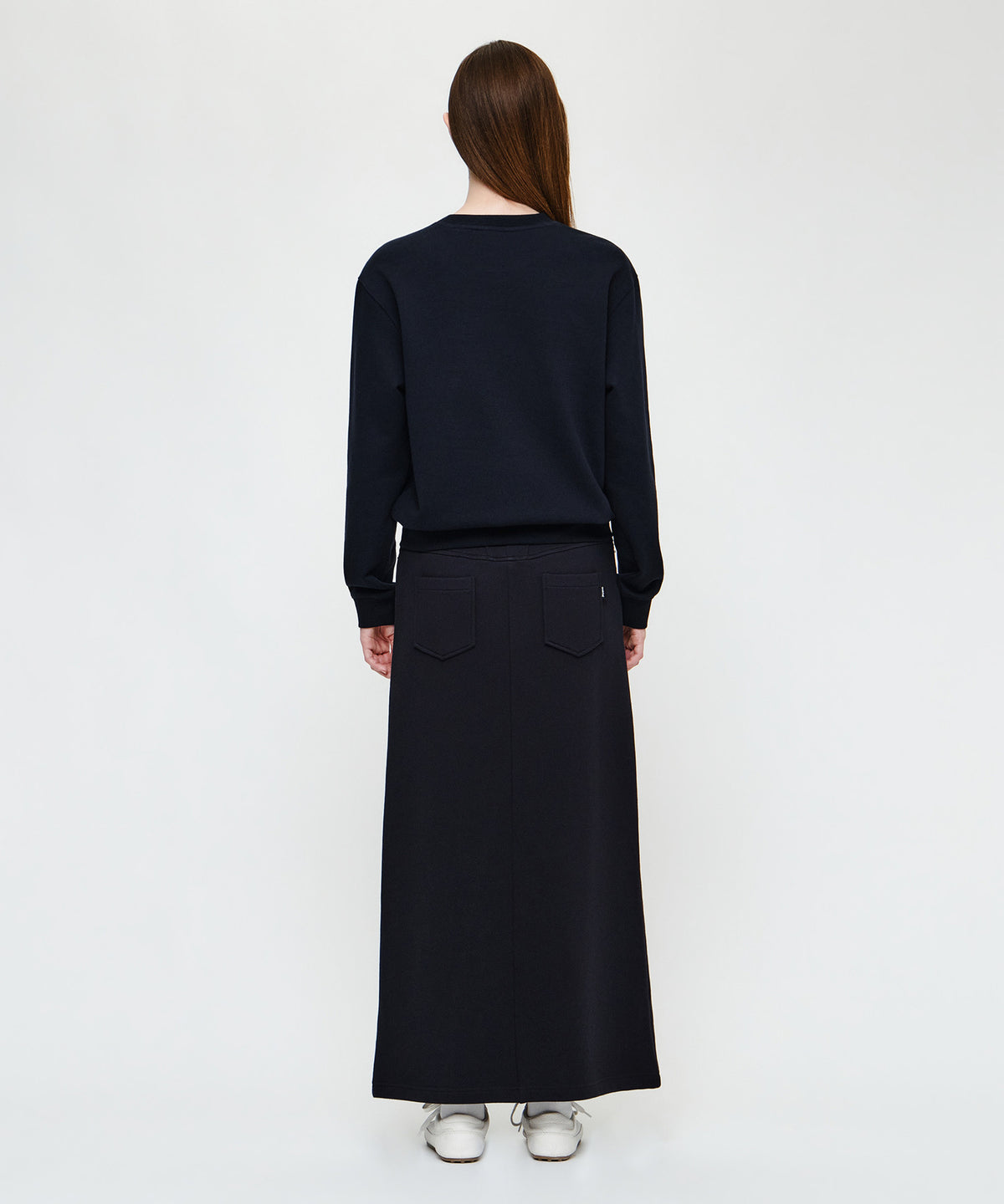 Marithe & Francois Girbaud - Classic Logo Long Sweat Skirt (Navy) product image 5 | TRAB K-Fashion Australia