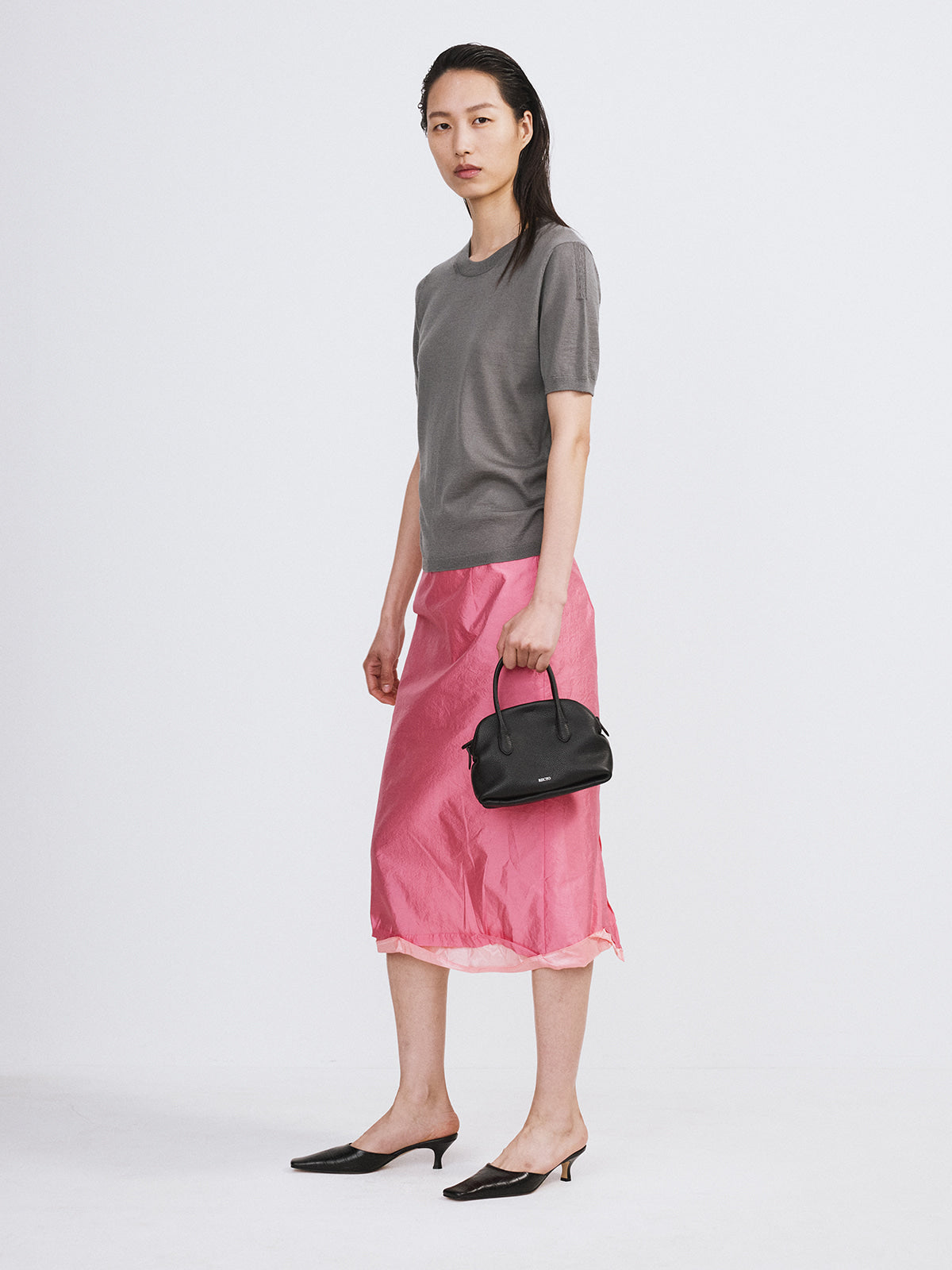 Recto - Silk-Cashmere Knit Top (Midnight Grey) product image 2 | TRAB K-Fashion Australia