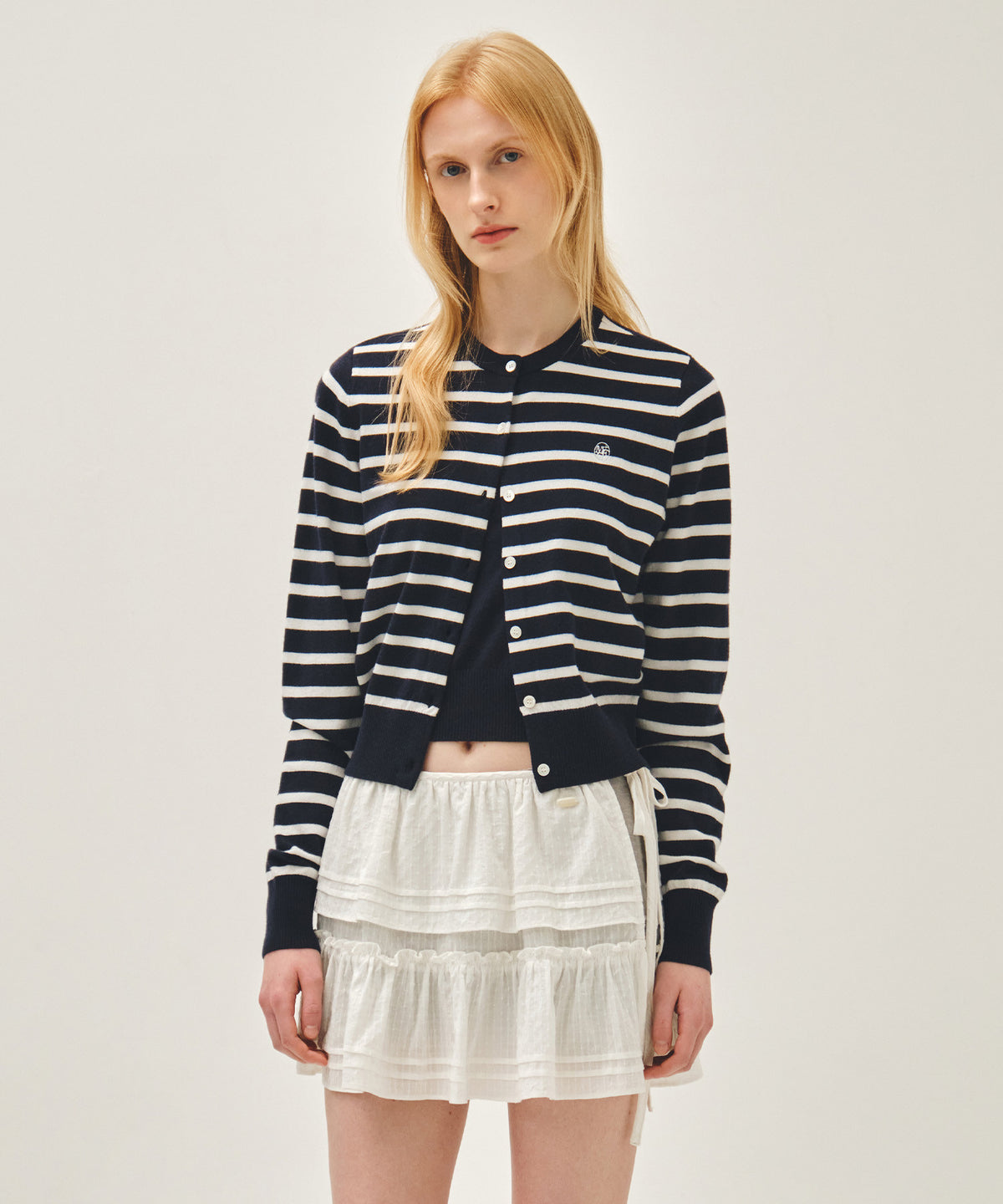 Marithe & Francois Girbaud - Basic Knit Cardigan Setup (Navy) product image 1 | TRAB K-Fashion Australia