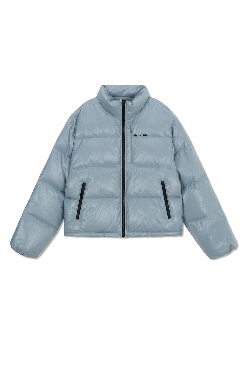 Matin Kim - Small Logo Volume Down Jumper (Light Grey) product image 1 | TRAB K-Fashion Australia