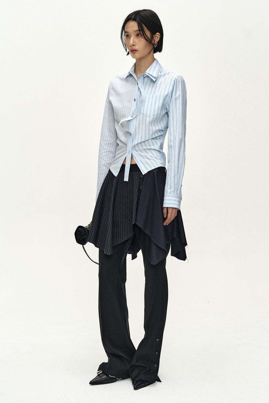 Andersson Bell - Split-Stripe Contour Shirt (blue) (Blue) product image 4 | TRAB K-Fashion Australia