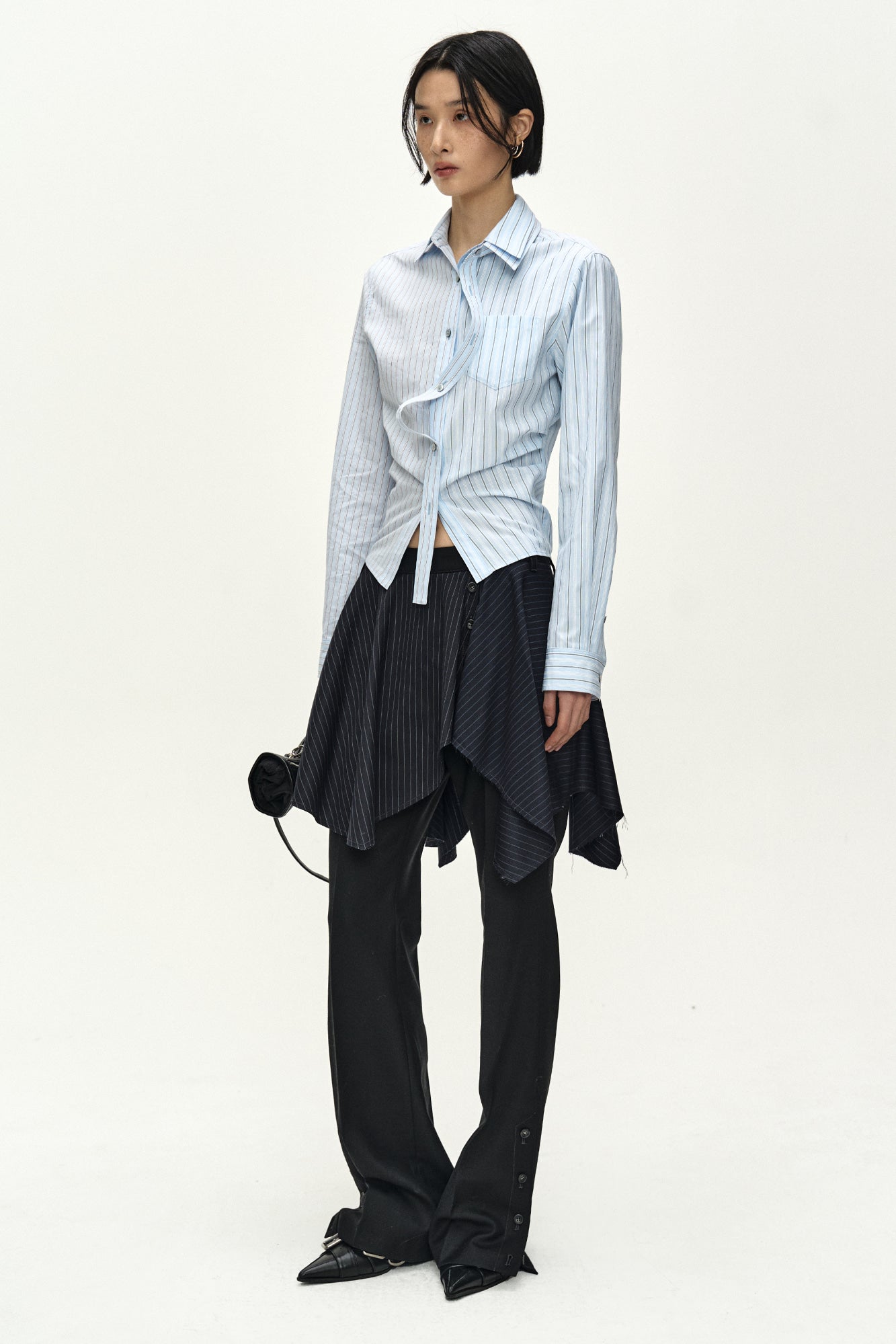 Andersson Bell - Split-Stripe Contour Shirt (blue) (Blue) product image 4 | TRAB K-Fashion Australia