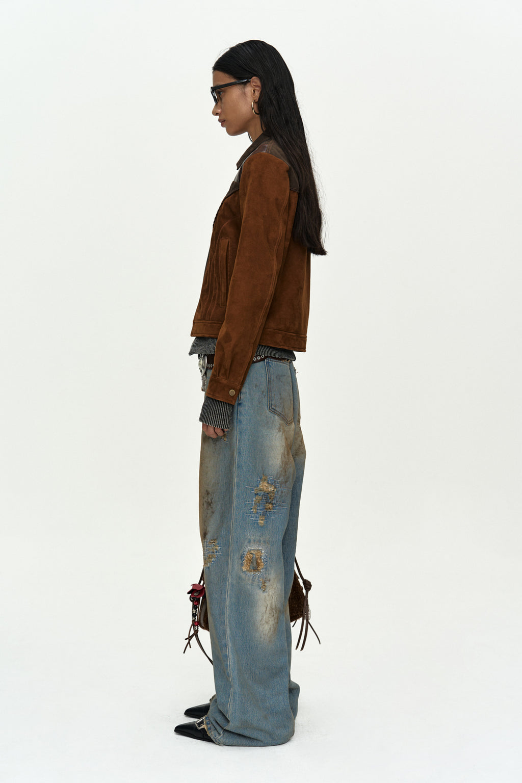 Andersson Bell - Unisex Destroyed Wide-Leg Jeans (Blue) product image 12 | TRAB K-Fashion Australia