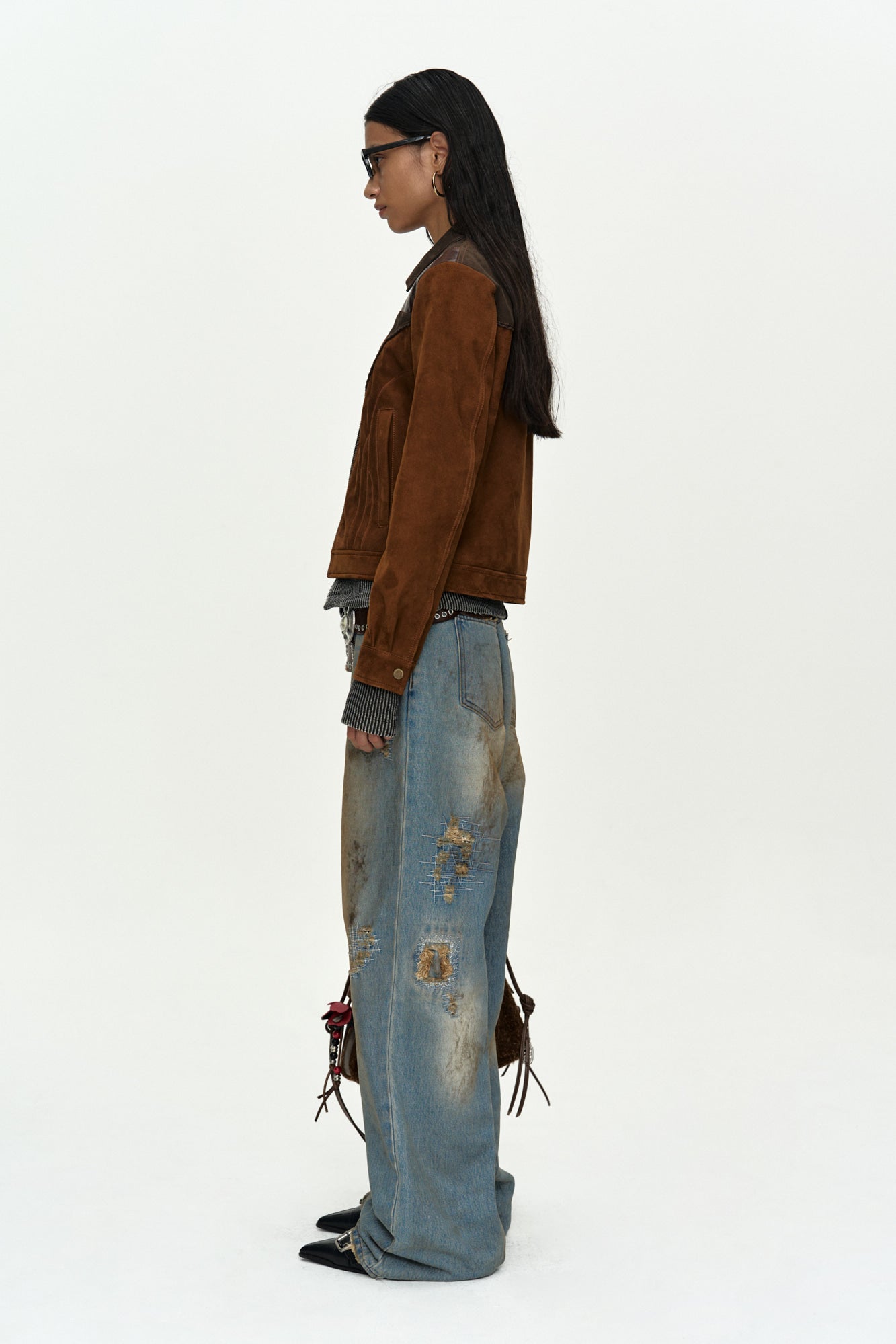 Andersson Bell - Unisex Destroyed Wide-Leg Jeans (Blue) product image 12 | TRAB K-Fashion Australia