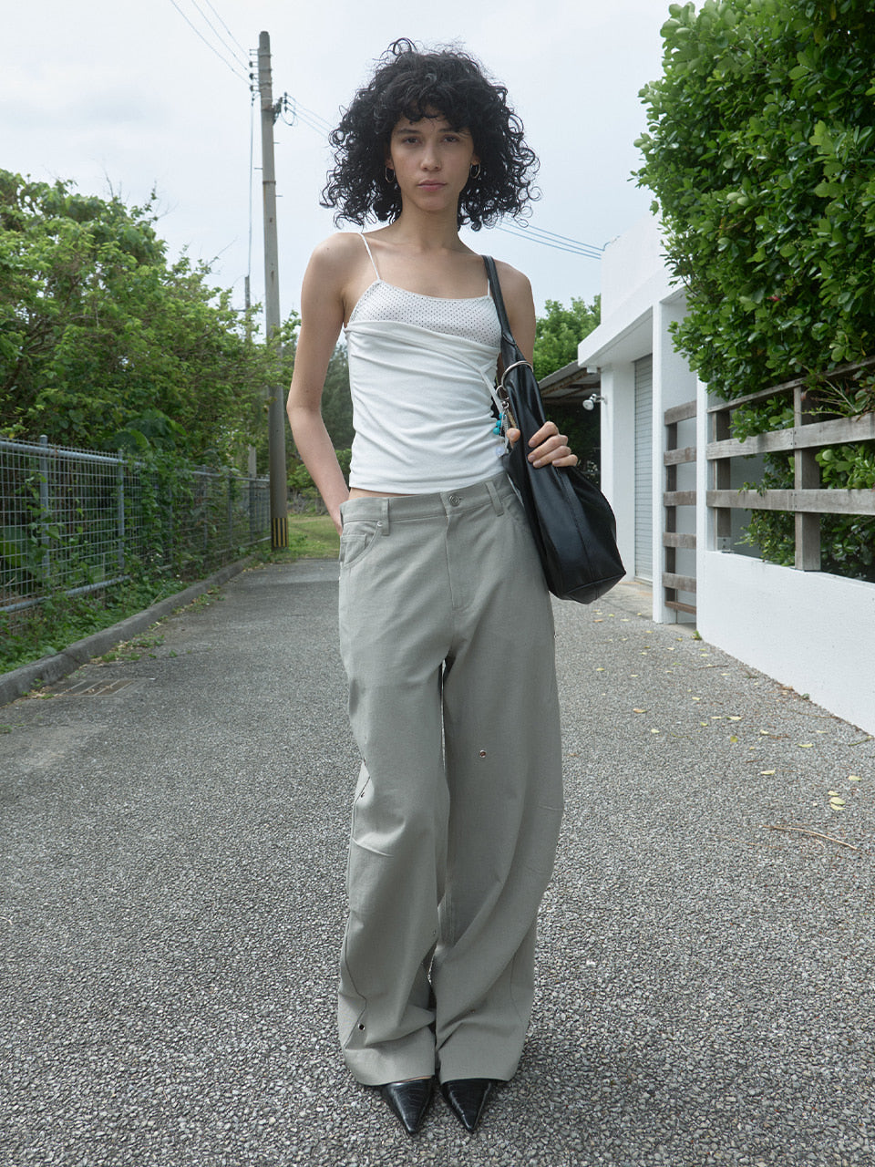 Kijun - Pleated Stud Pants (Grey) product image 6 | TRAB K-Fashion Australia
