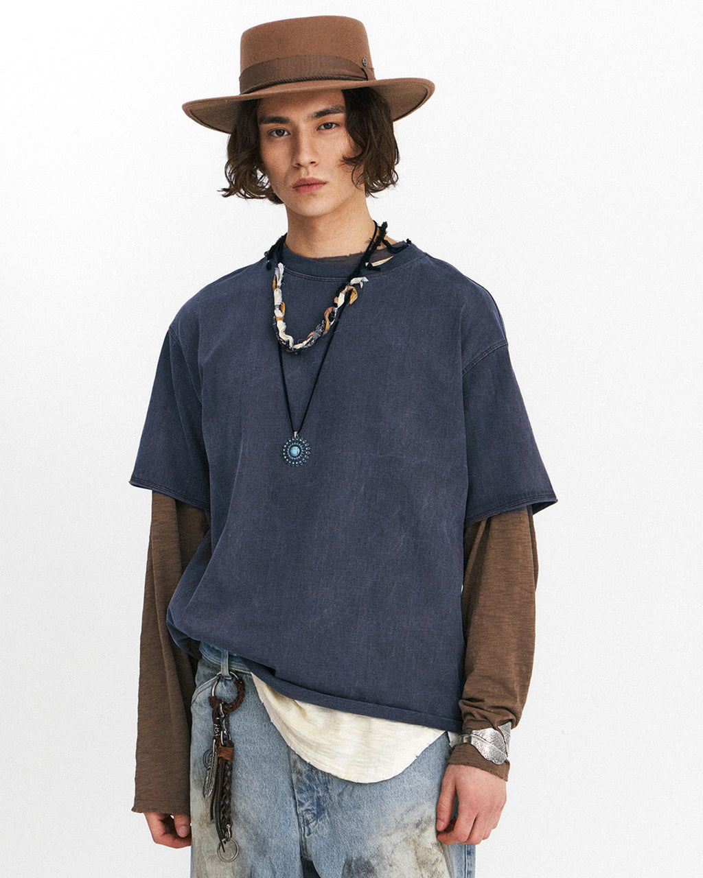 Eastlogue - Cut Out Boxy T-shirts (Navy) product image 4 | TRAB K-Fashion Australia