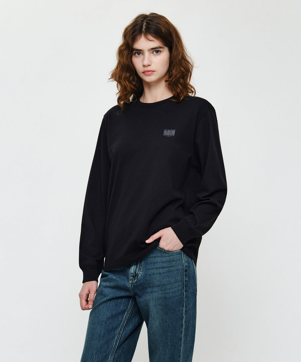 Marithe & Francois Girbaud - Small Classic Logo Long Sleeve Tee (Black) product image 2 | TRAB K-Fashion Australia