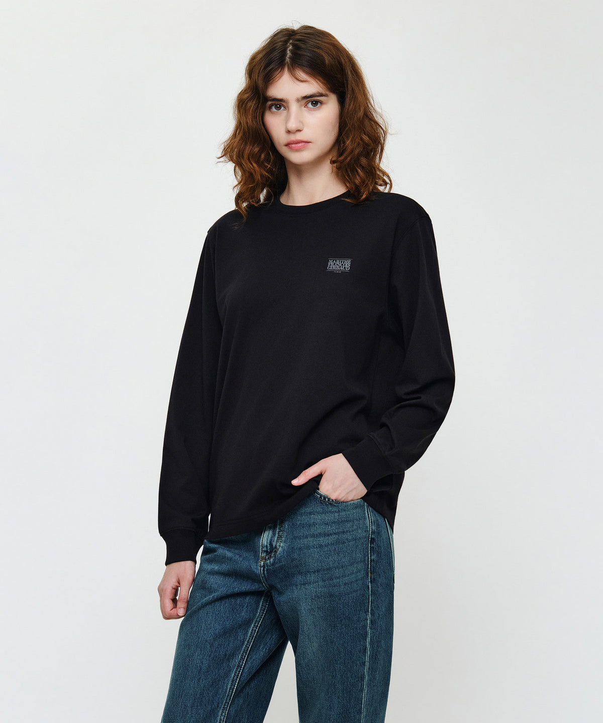 Marithe & Francois Girbaud - Small Classic Logo Long Sleeve Tee (Black) product image 2 | TRAB K-Fashion Australia