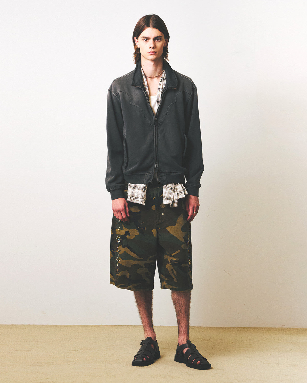 Eastlogue - Country Western Zip Up Sweat (Vintage Charcoal) product image 1 | TRAB K-Fashion Australia