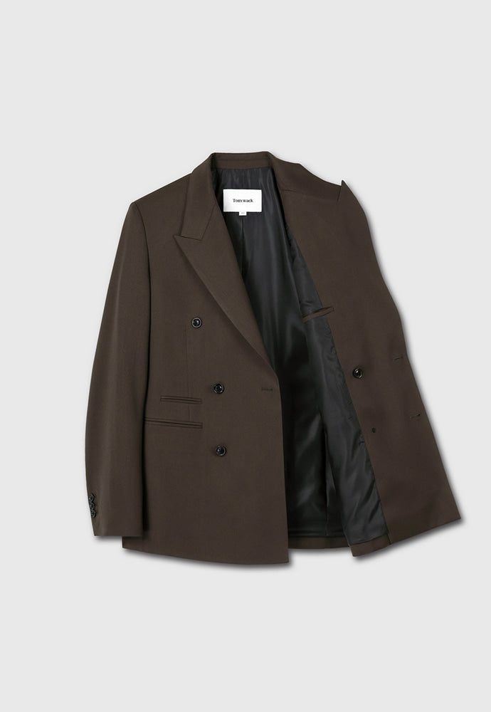 Tonywack - Wool Twill Double-Breasted Tailored Blazer (Brown) product image 7 | TRAB K-Fashion Australia