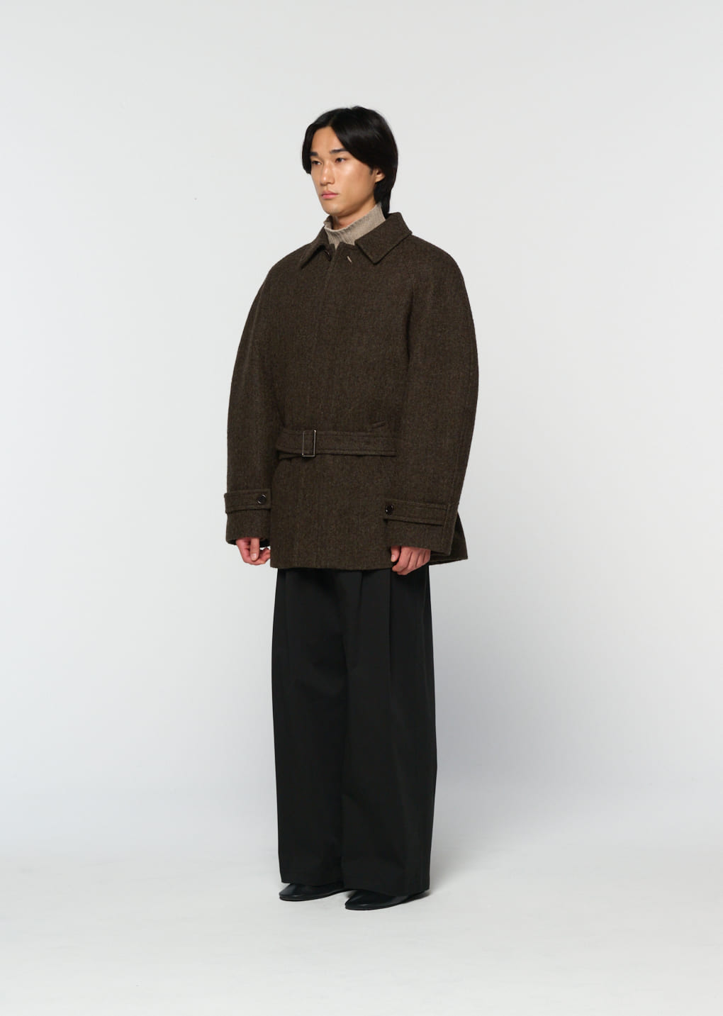 Amomento - belted mid coat (Khaki) product image 3 | TRAB K-Fashion Australia