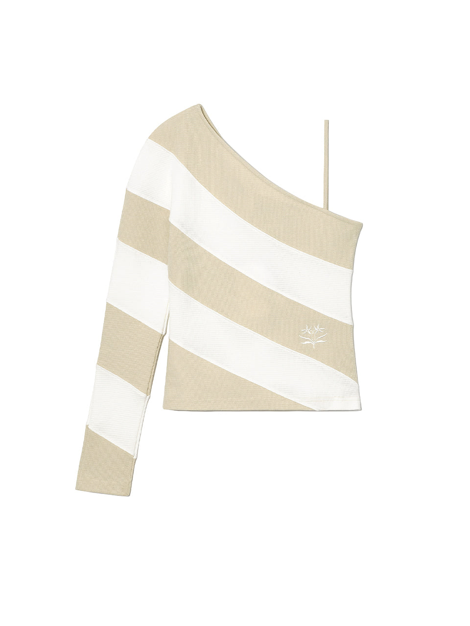 Kijun - Oblique One-Shoulder Top (Beige Off-White) product image 8 | TRAB K-Fashion Australia
