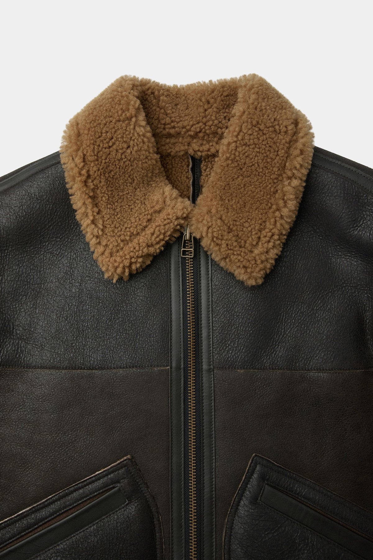 Coor - Multi Color Patchwork Shearling Jacket (Multi Brown) product image 5 | TRAB K-Fashion Australia
