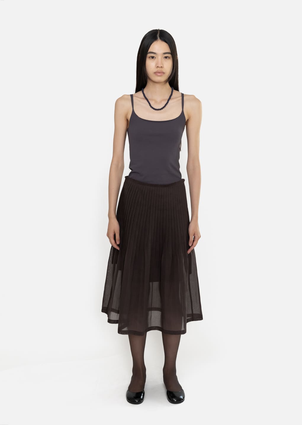 Amomento - Pleated Midi Skirt (Brown) product image 2 | TRAB K-Fashion Australia