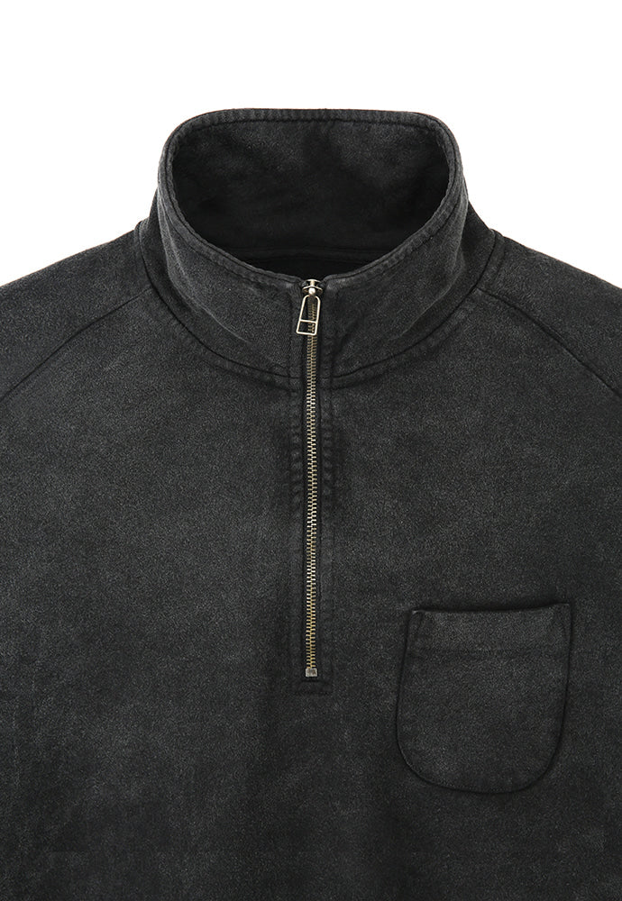 Art if acts - Garment Dyed Half Zipup Sweat (Faded Charcoal) product image 10 | TRAB K-Fashion Australia