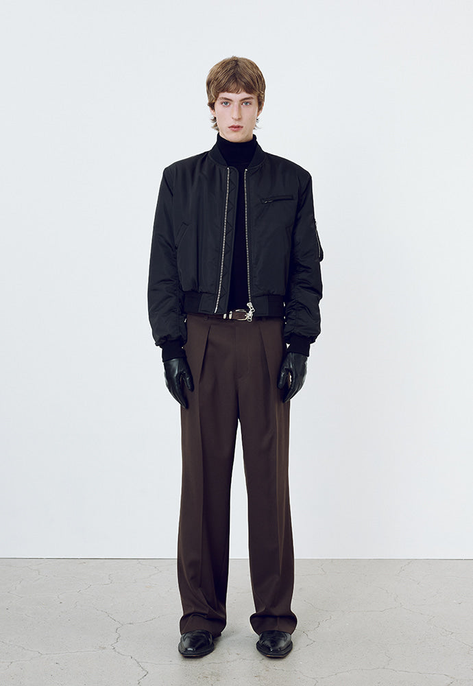 Tonywack - Wool Twill Pleated Wide Trousers (Brown) product image 5 | TRAB K-Fashion Australia