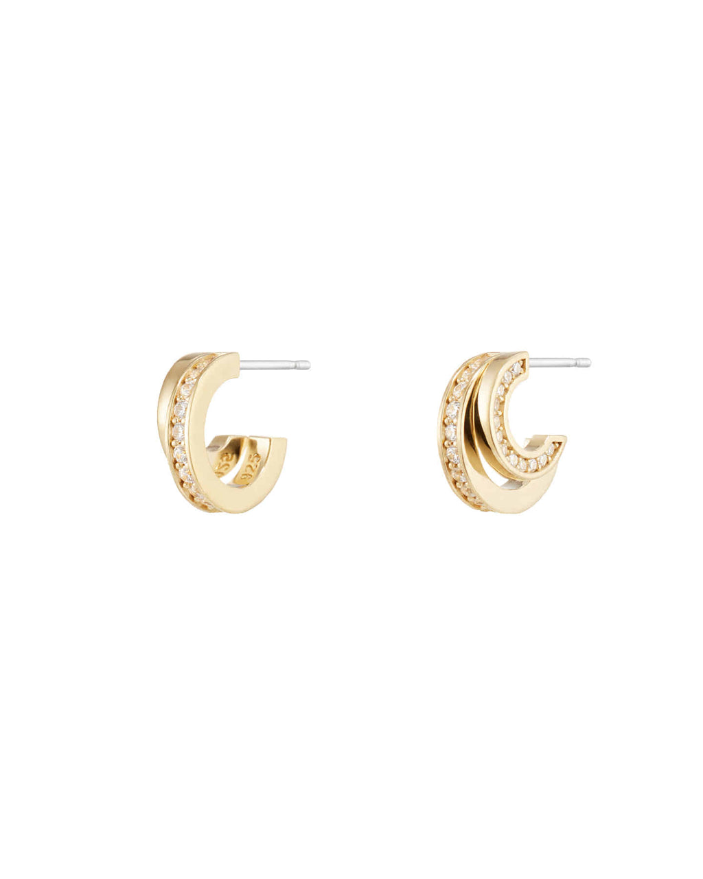 Numbering - Double Line Pave Hoop Earrings #3126 product image 8 | TRAB K-Fashion Australia