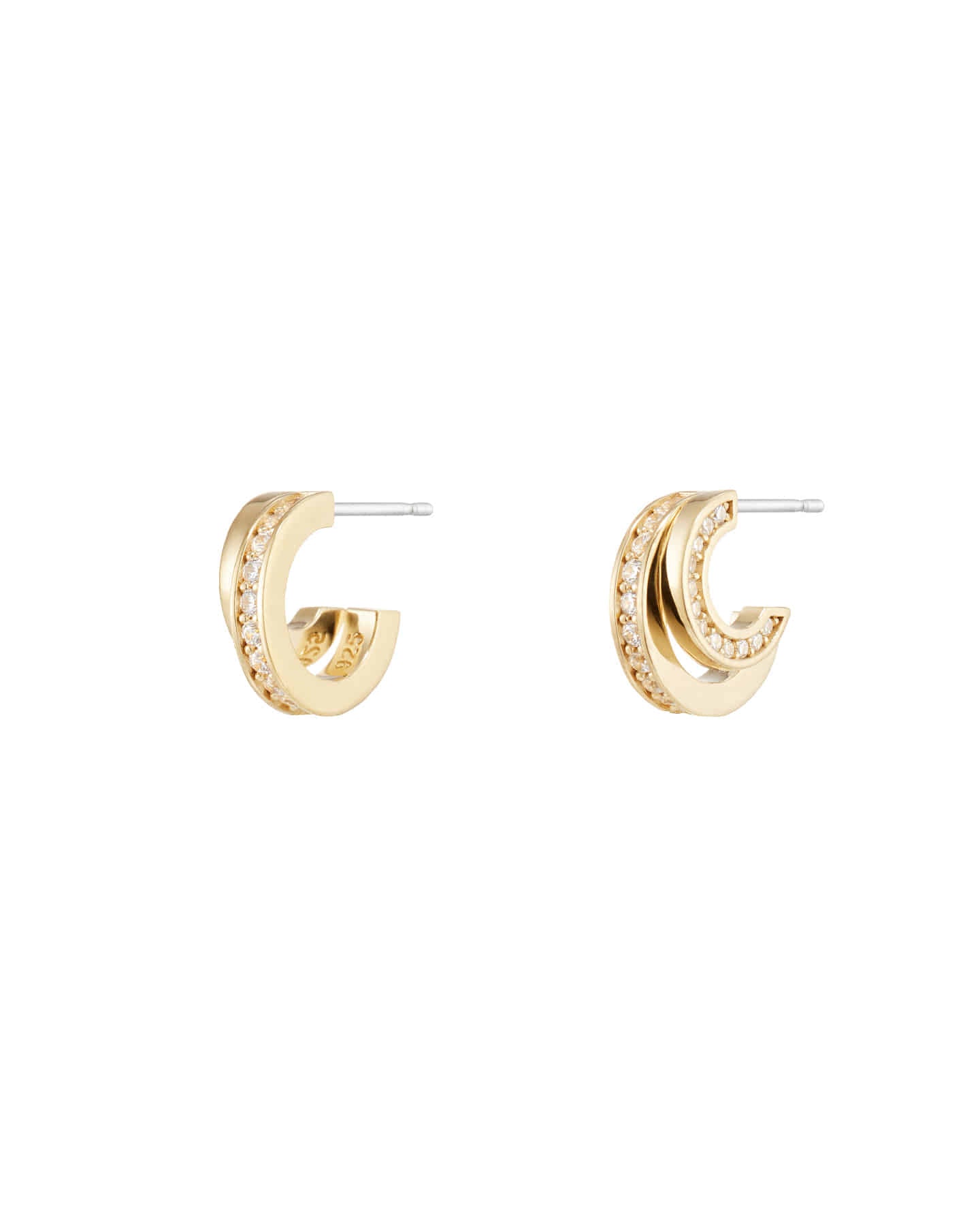 Numbering - Double Line Pave Hoop Earrings #3126 product image 8 | TRAB K-Fashion Australia