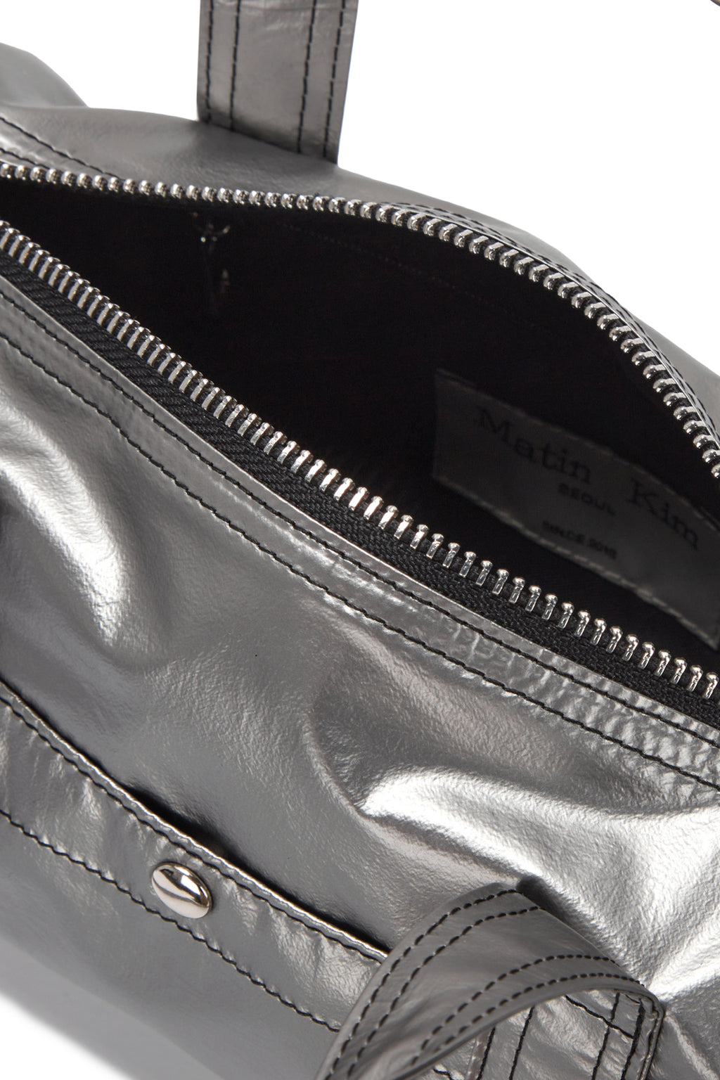 Matin Kim - Glossy Logo Sporty Mini Duffel Bag (Silver) product image 3 | TRAB K-Fashion Australia