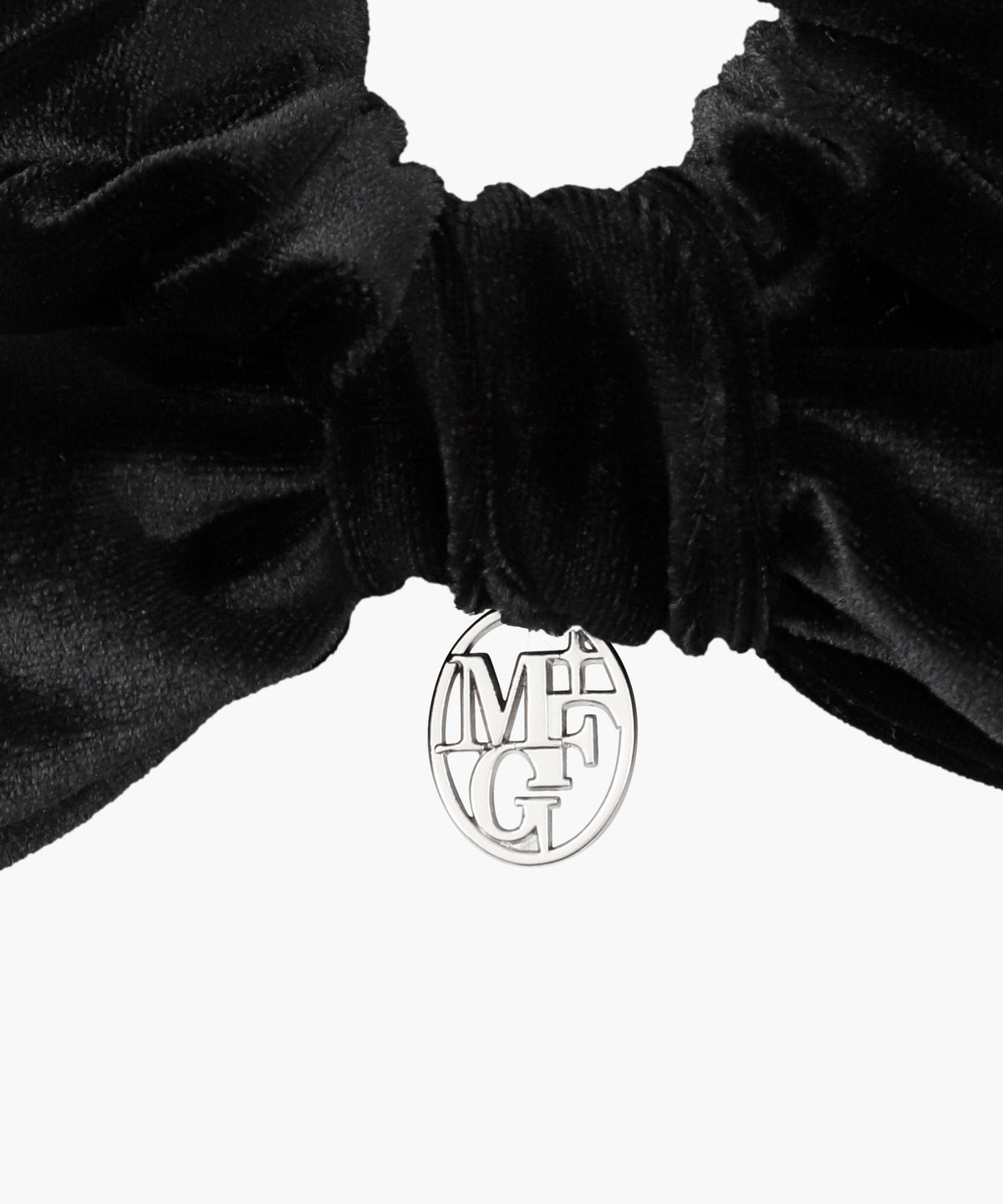 Marithe & Francois Girbaud - Circle Logo Big Ribbon Velvet Scrunchie (Black) product image 3 | TRAB K-Fashion Australia