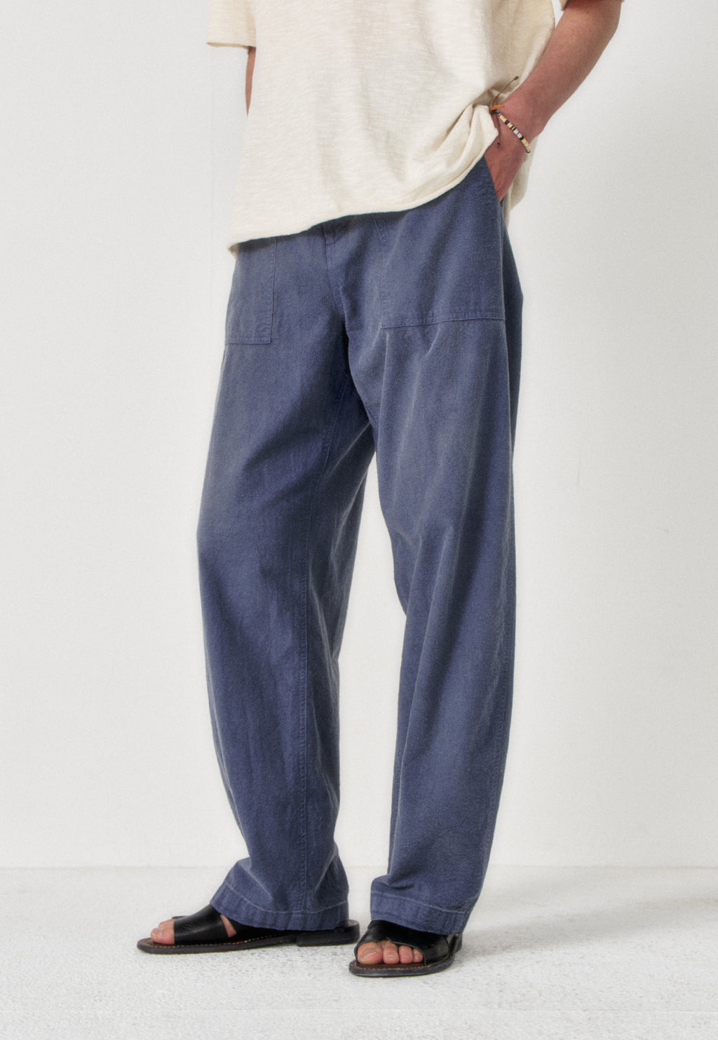 Art if acts - Garment Dyed Curved Fatigue Trousers (French Blue) product image 5 | TRAB K-Fashion Australia