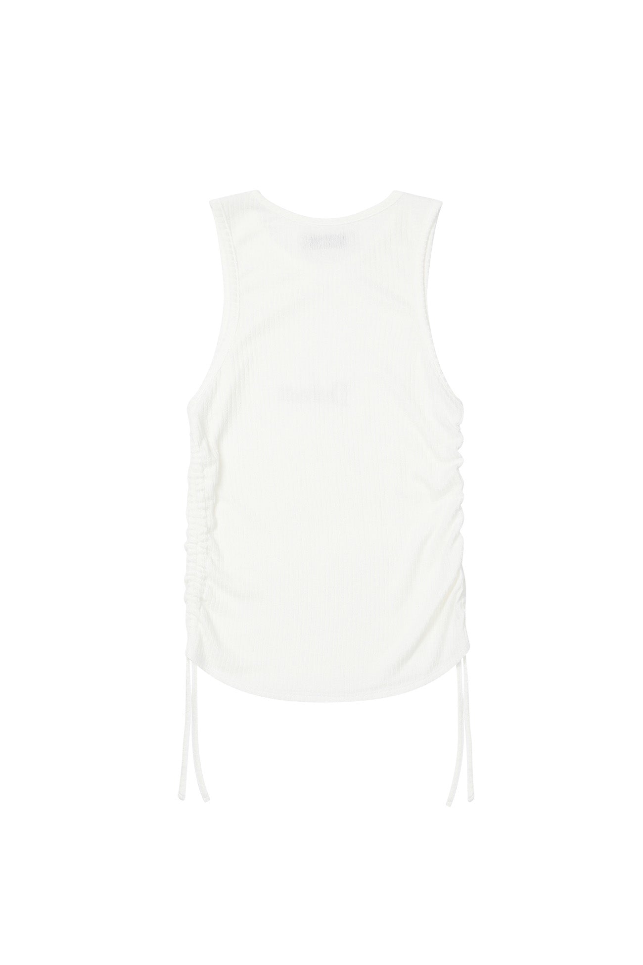 Deinet - Logo Shirring Sleeveless (White) product image 2 | TRAB K-Fashion Australia