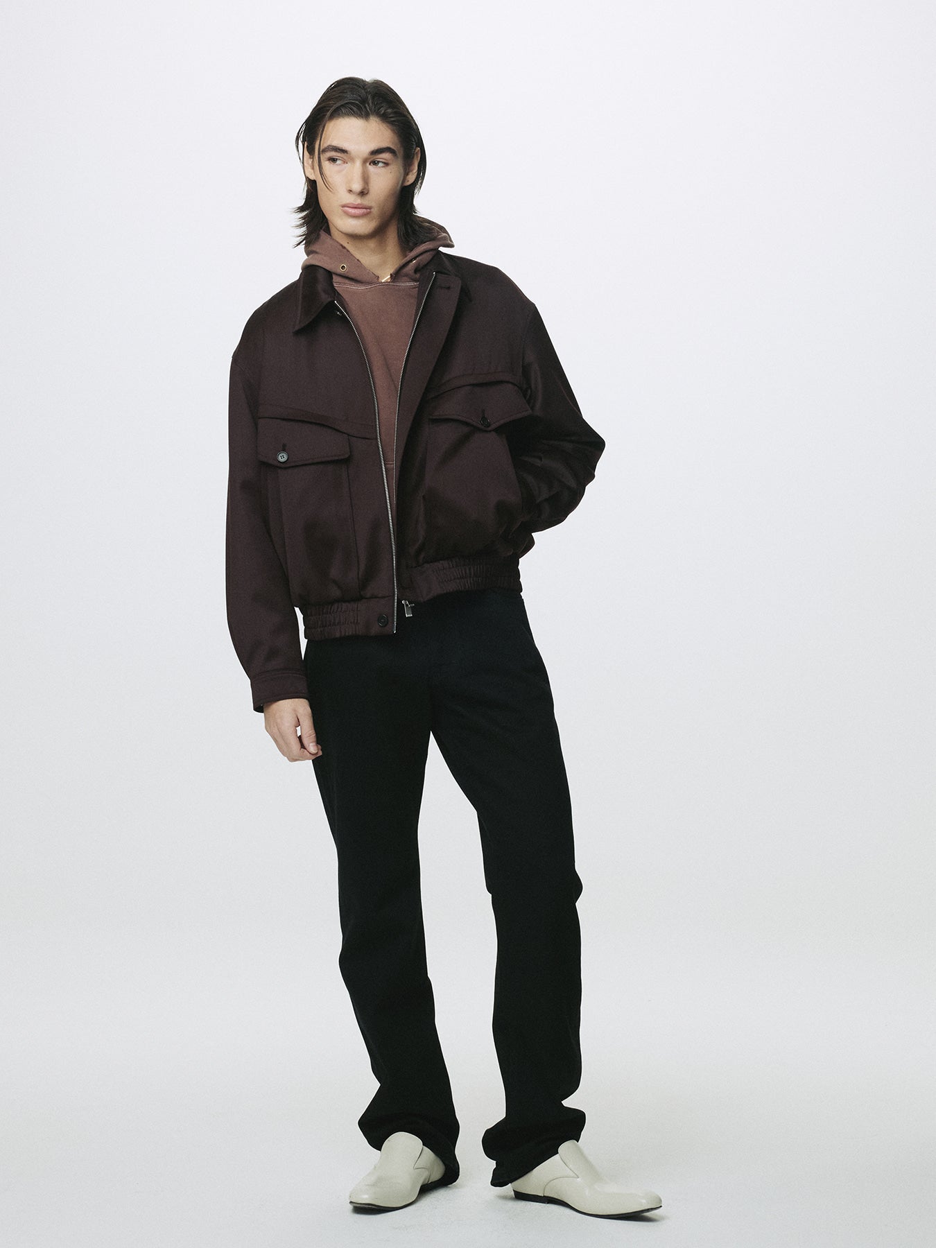 Tonywack - Wool Viscose Oversized Bomber Jacket (Dark Burgundy) product image 5 | TRAB K-Fashion Australia
