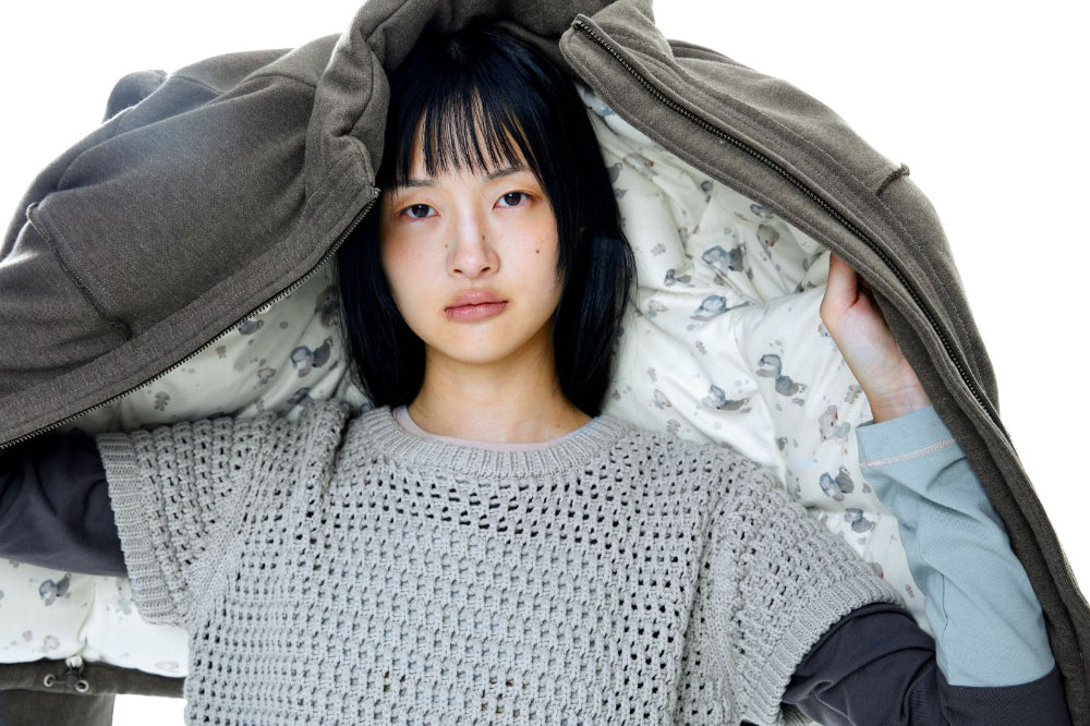 Coyseio - Cozy Sweat Down Jacket (Melange Brown) product image 5 | TRAB K-Fashion Australia