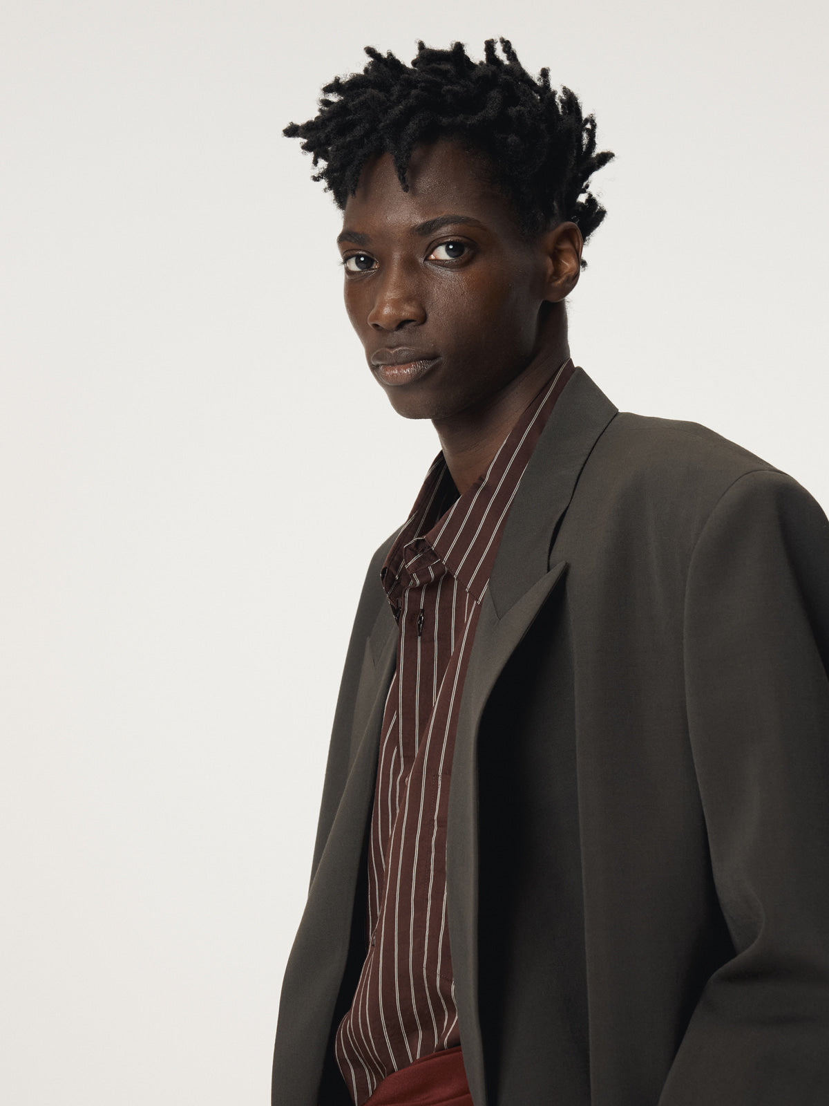 Recto - Lea Stripe Shirt (Red Brown) product image 9 | TRAB K-Fashion Australia