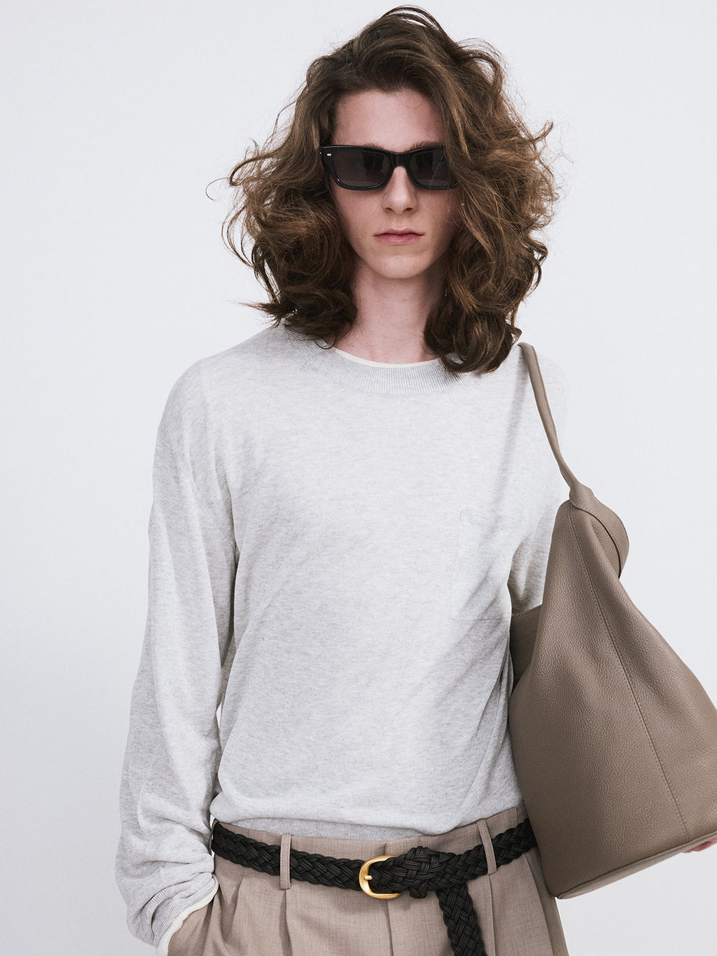 Recto - Loose Fit Knit Top (Light Grey) product image 4 | TRAB K-Fashion Australia