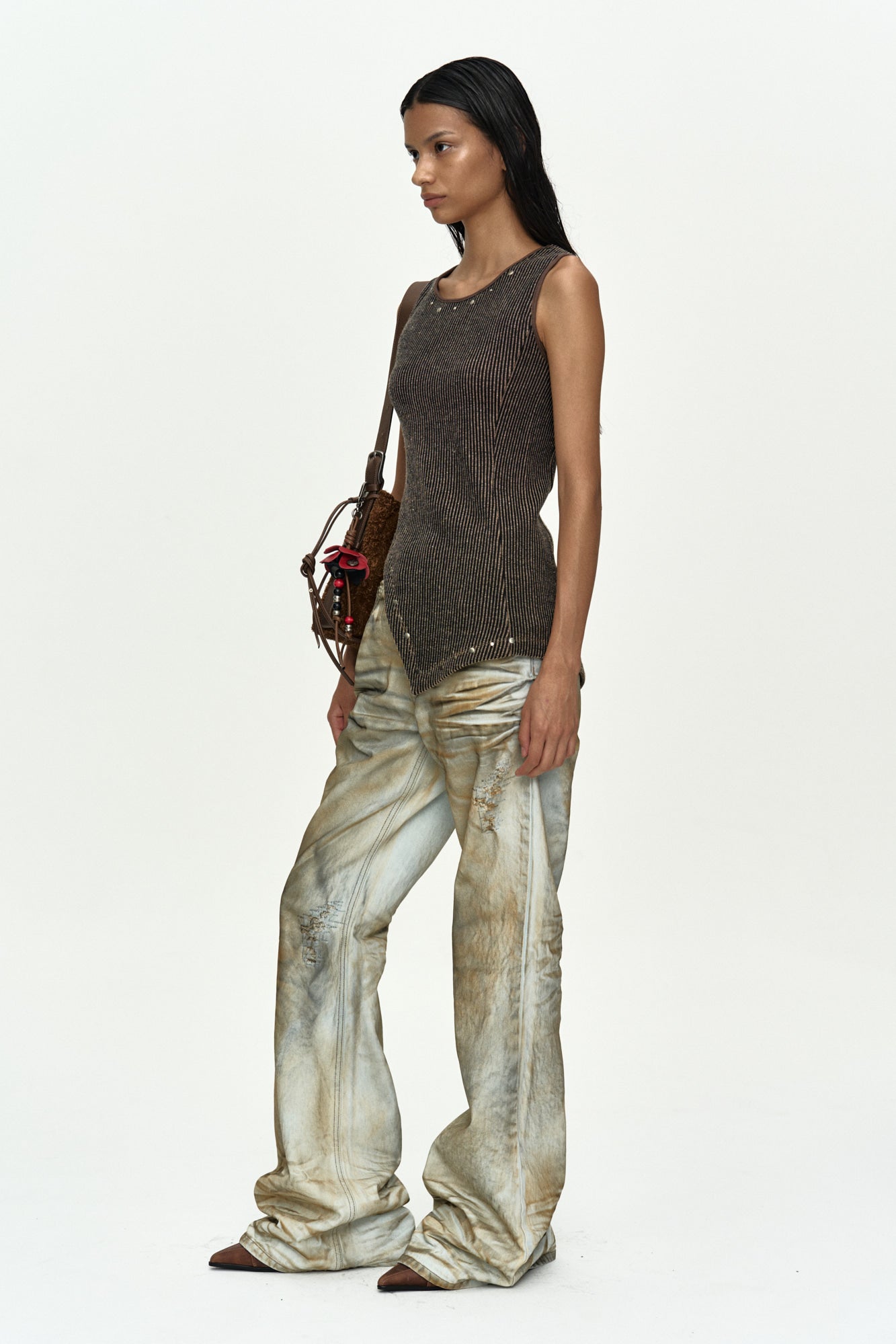 Andersson Bell - Hot-Fix Tank Top (Beige) product image 3 | TRAB K-Fashion Australia