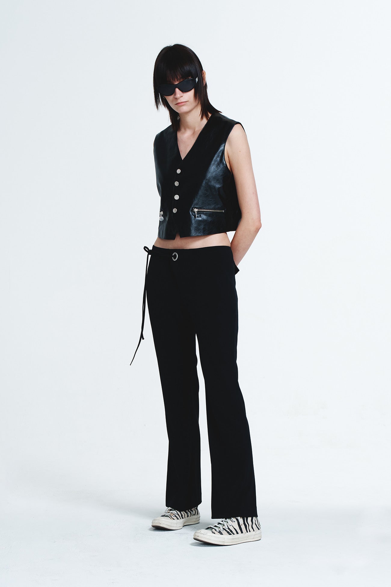 Deinet - Eyelet Point Bootscut Slacks (Black) product image 5 | TRAB K-Fashion Australia