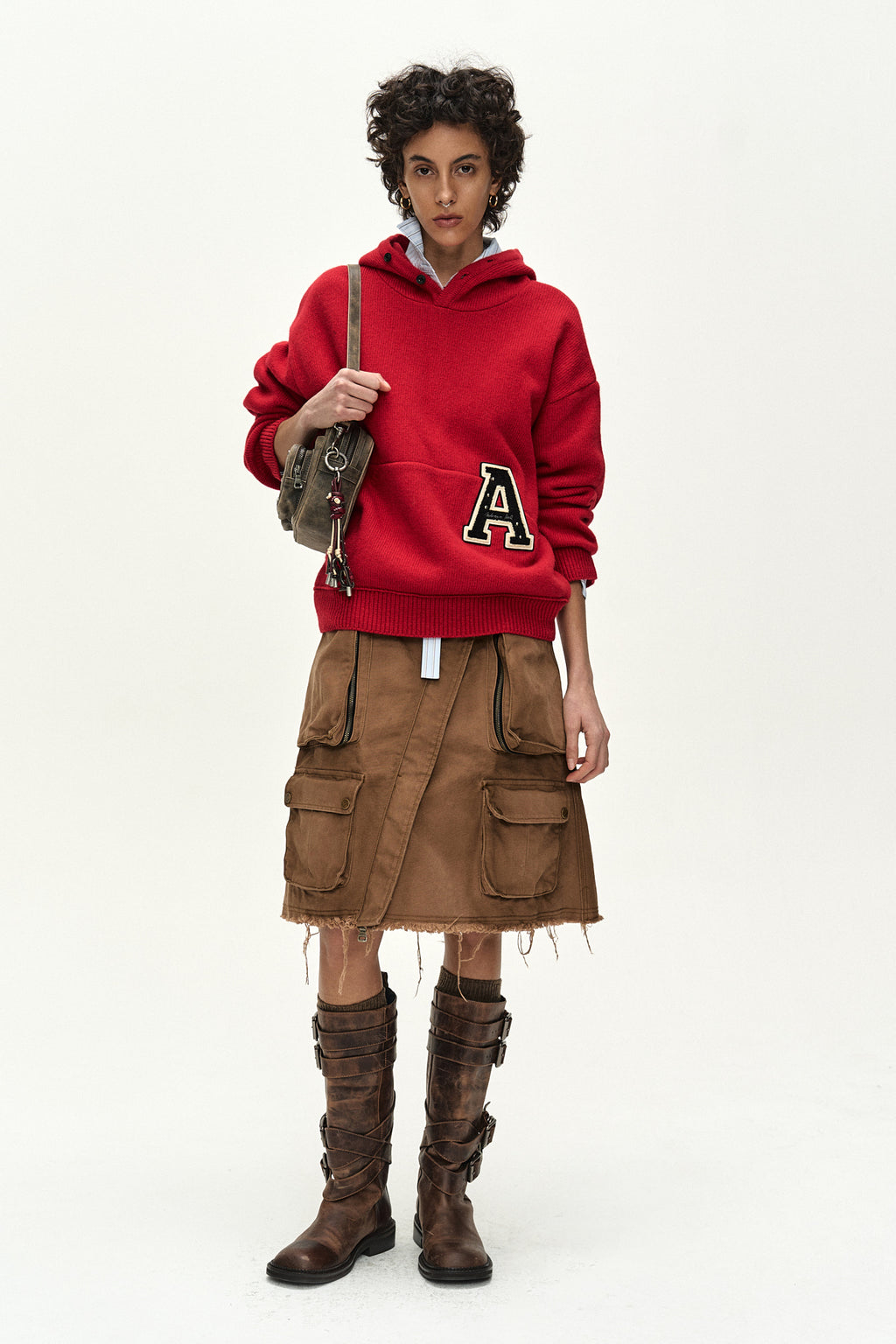 Andersson Bell - (essential) Unisex Varsity Patch Hoodie (red) (Red) product image 3 | TRAB K-Fashion Australia